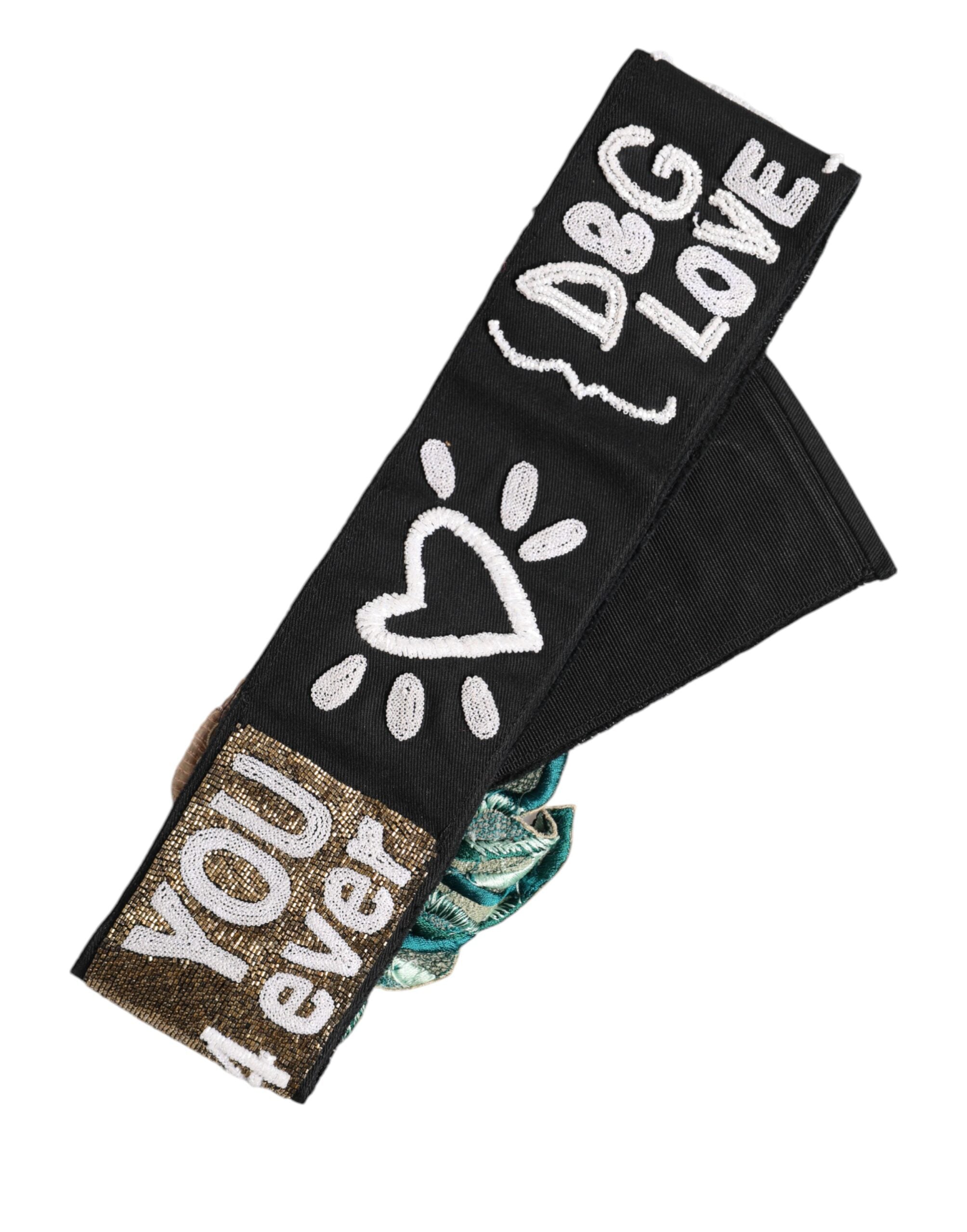 Black Stretch Multicolor Embellished Waist Belt