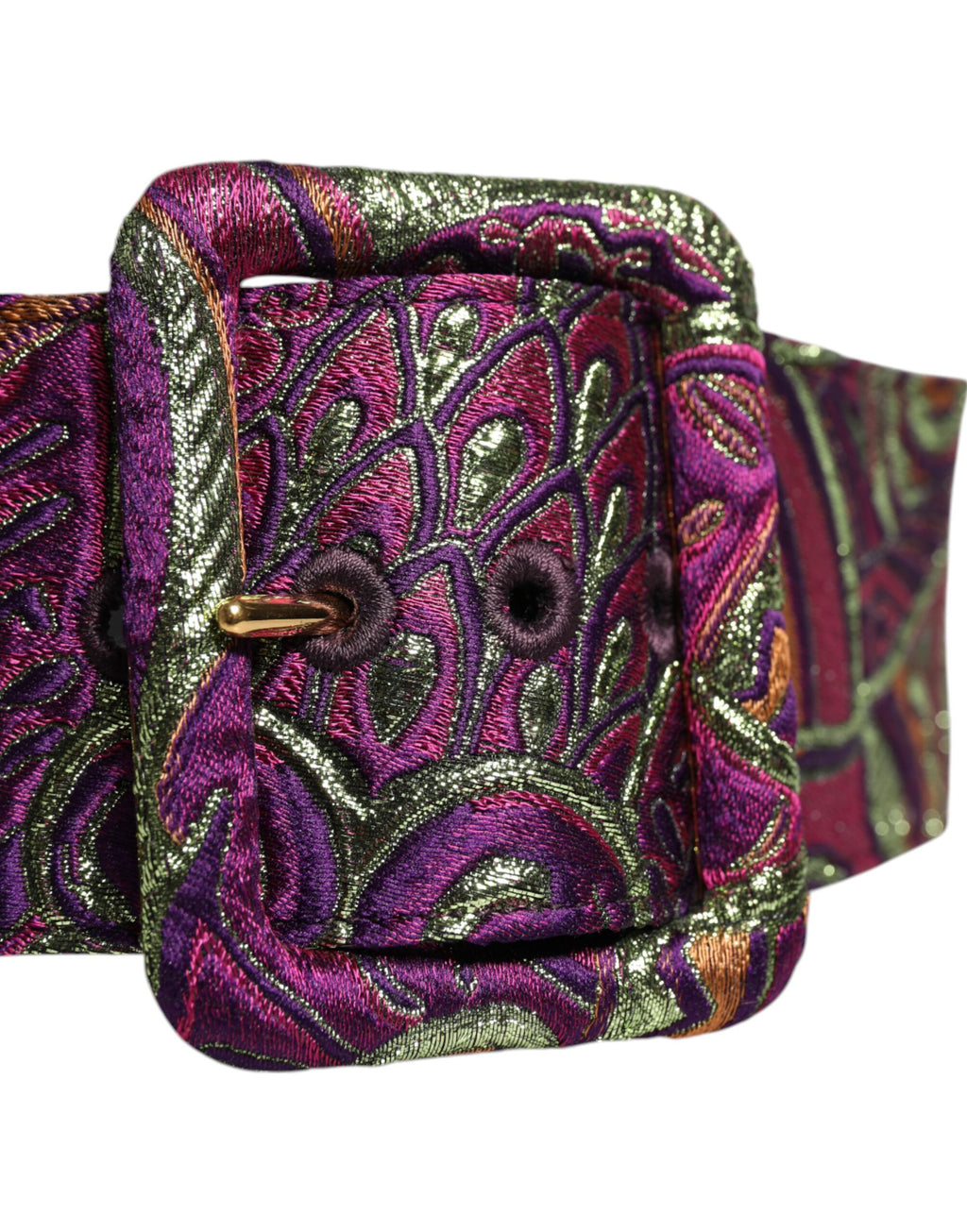 Multicolor Floral Jacquard Wide Waist Belt