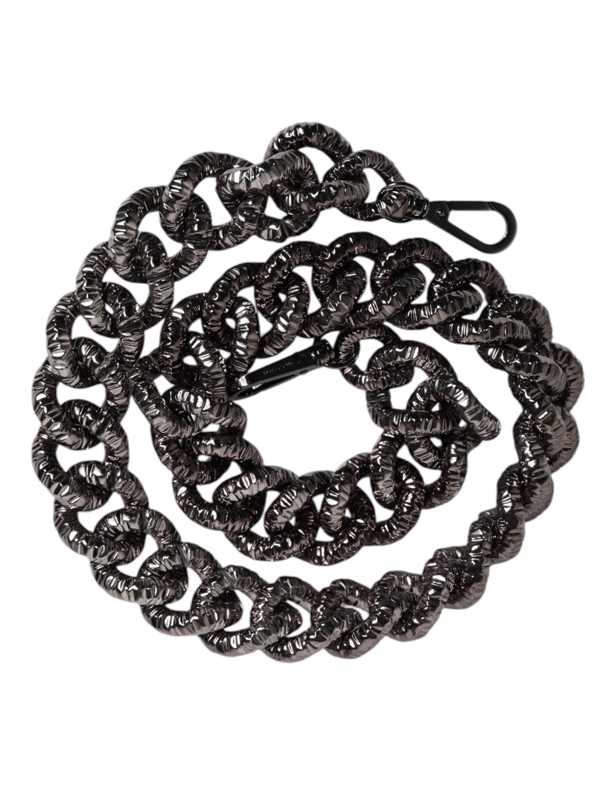 Black Chain Logo Engraved Bag Shoulder Strap