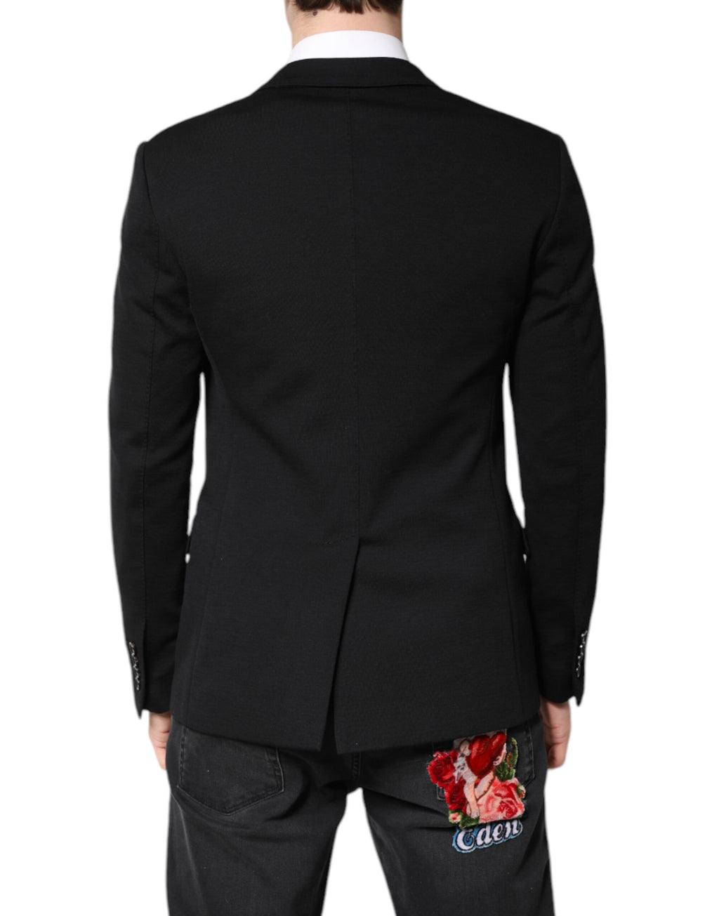 Black Wool Slim Fit Coat Blazer Jacket Suit