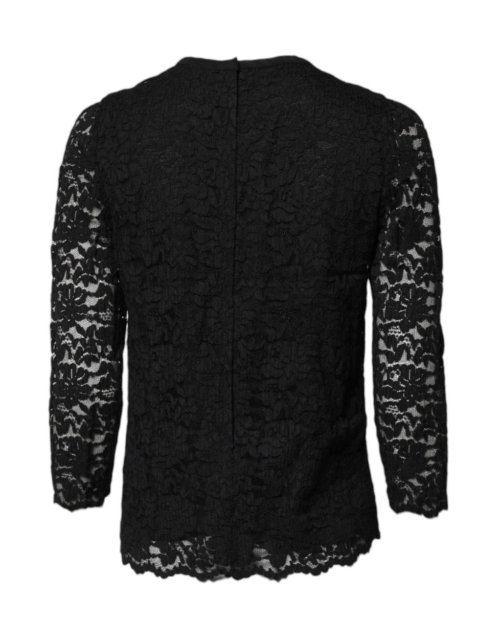 Black Lace STAFF Crew Neck Long Sleeves Top