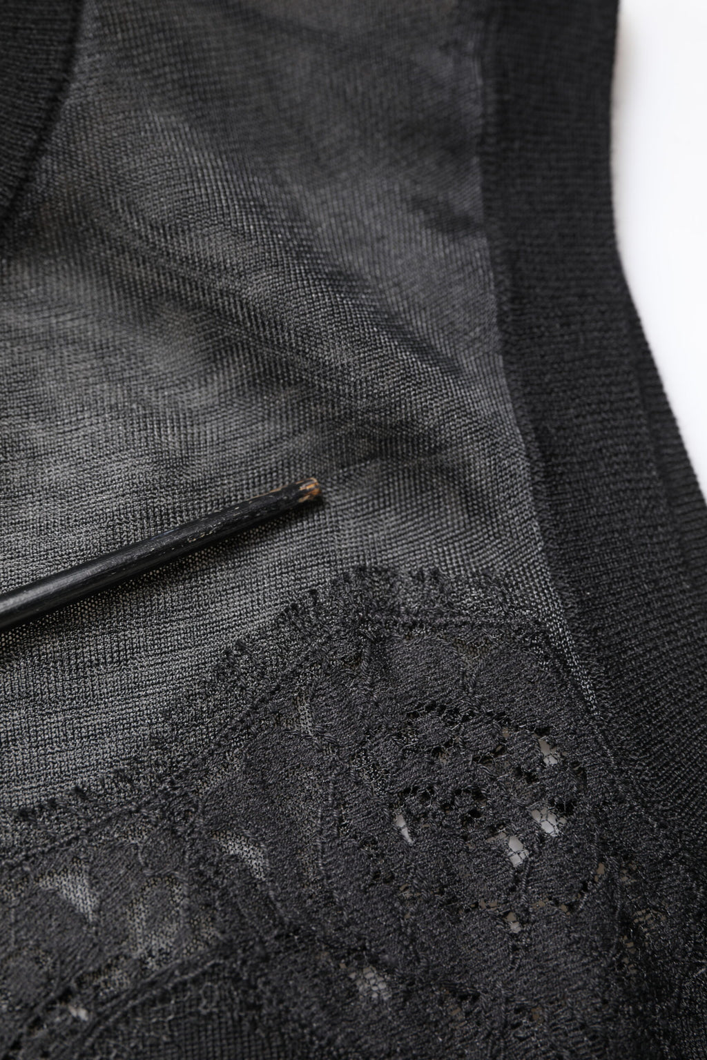 Black Lace Sheer Crew Neck Sleeveless Top