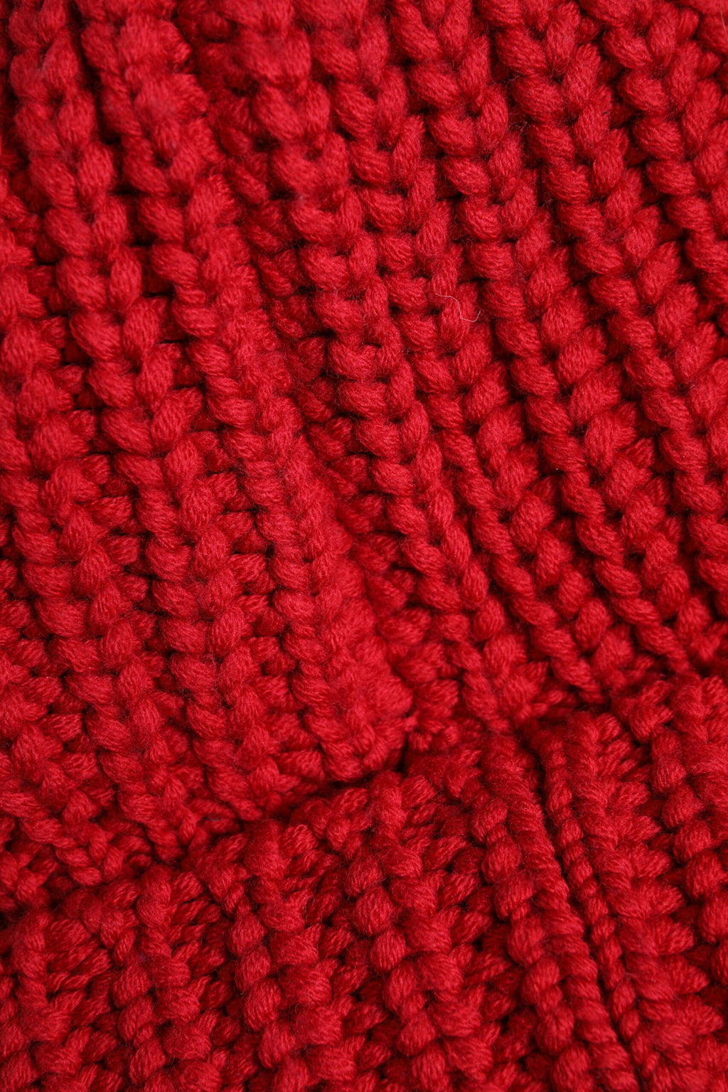 Red Solid Wool Knitted Winter Beanie Hat