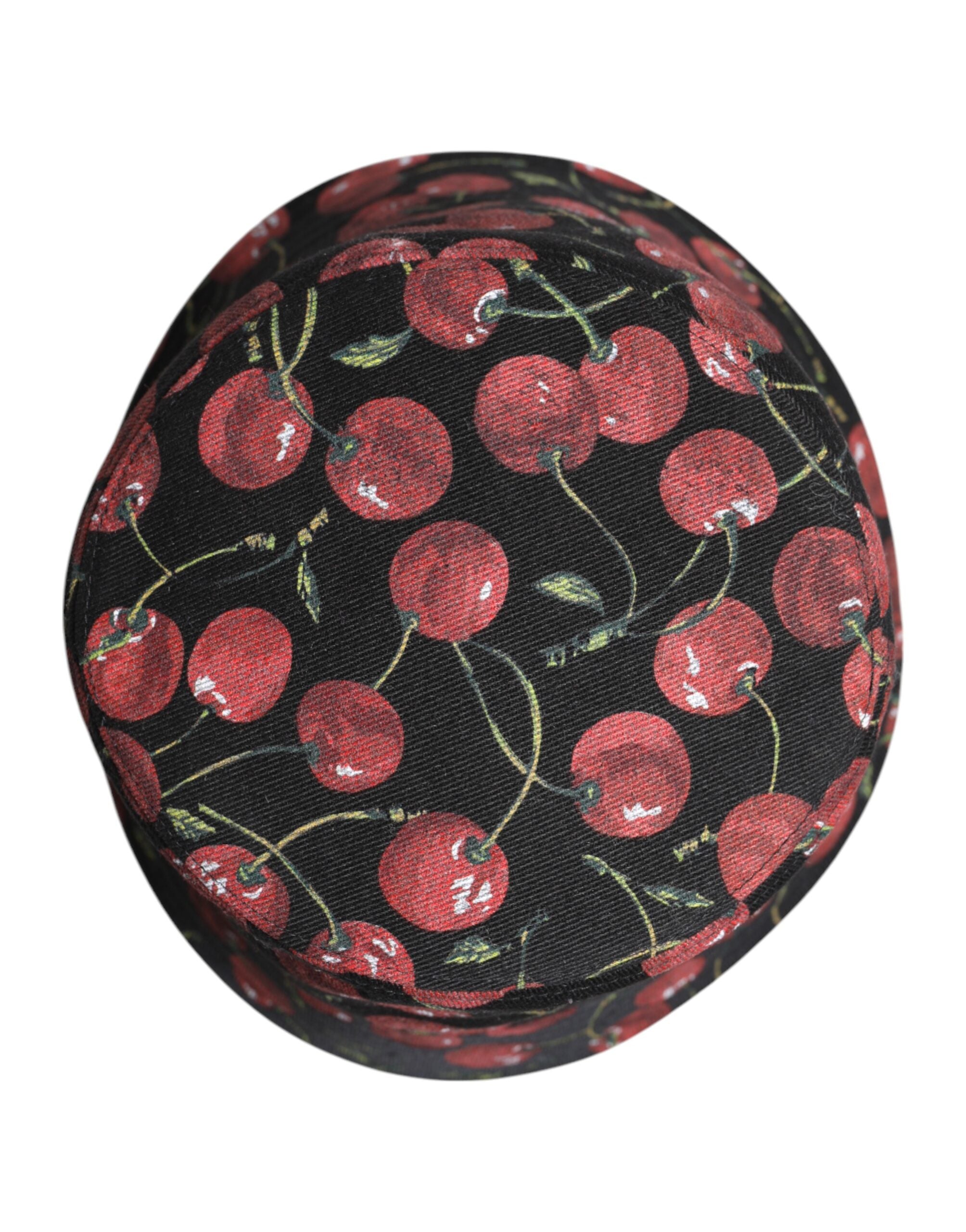 Black Cotton Printed Wide Brim Bucket Hat