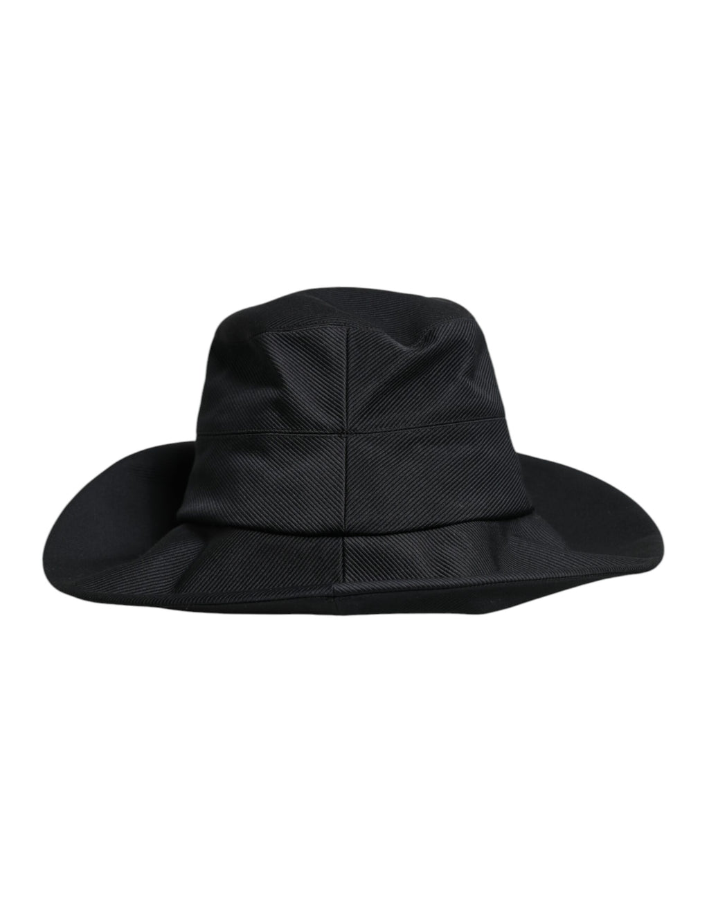 Black Cotton Wide Brim Fedora Hat