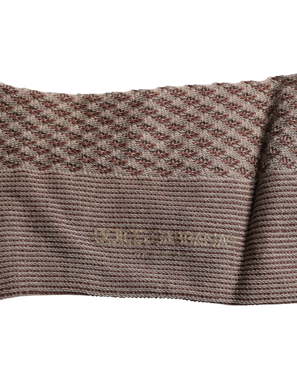 Brown Solid DG Logo Mid Calf Men Socks