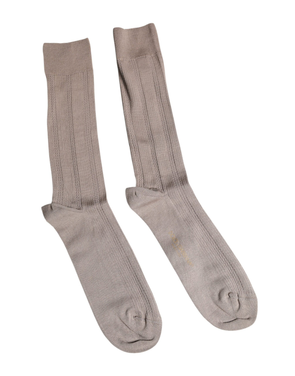Brown Cotton Stretch Logo Over Calf Socks