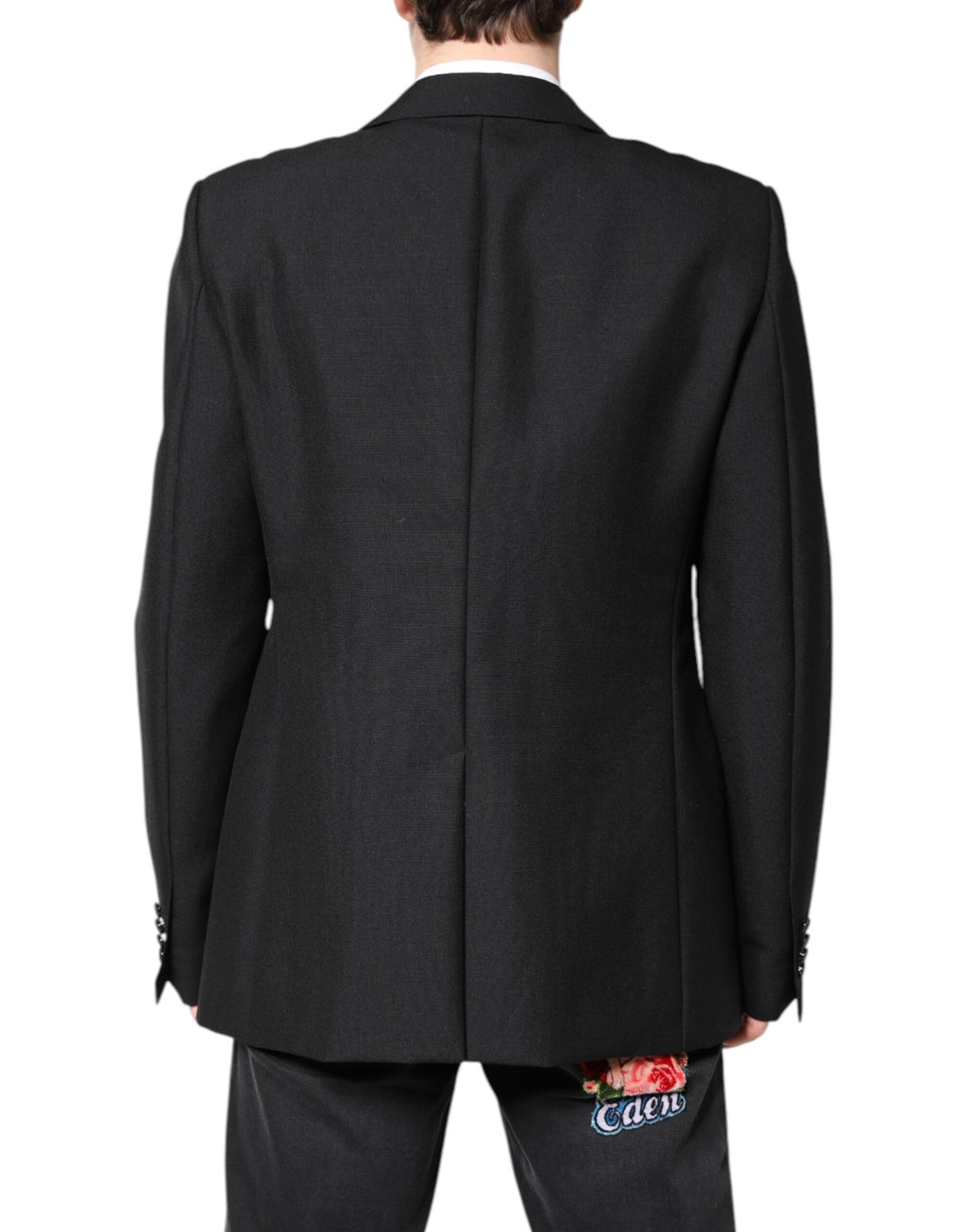 Black Wool Single Breasted Coat Blazer