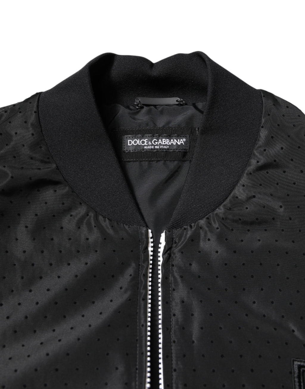 Black Long Sleeves Full Zip Bomber Jacket