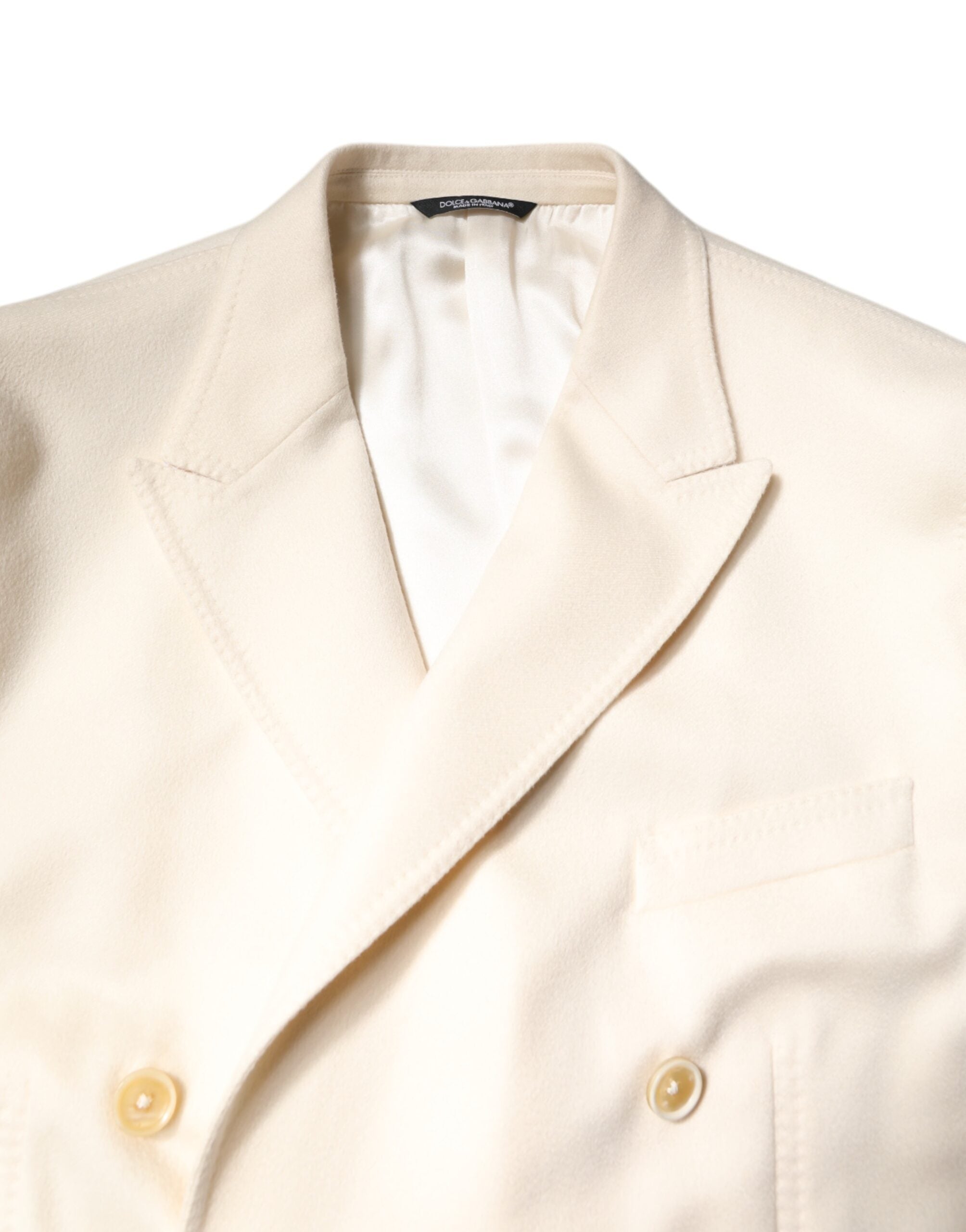 Beige Cashmere Double Breasted Coat Blazer