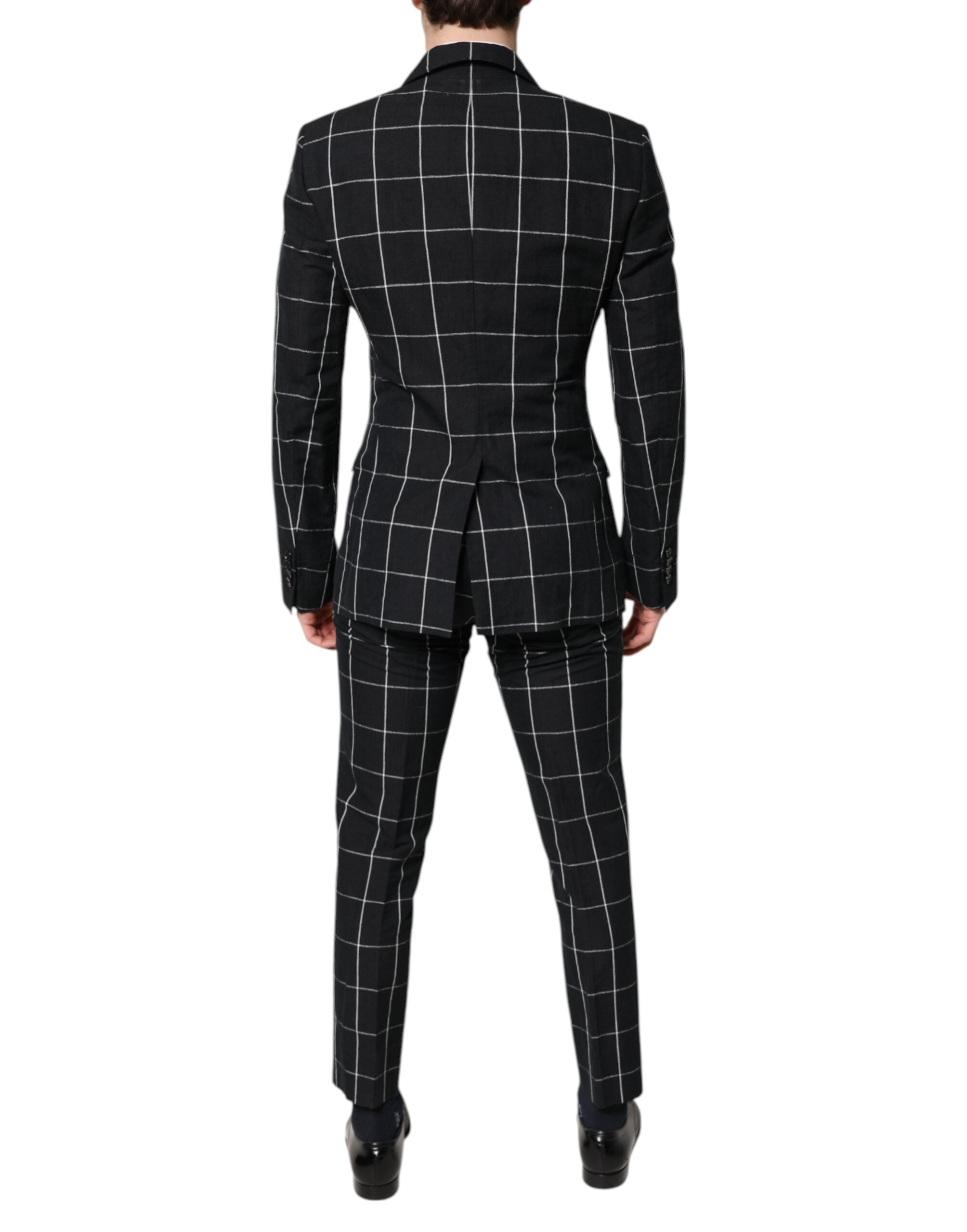 Black TAORMINA Double Breasted 2 Piece Suit