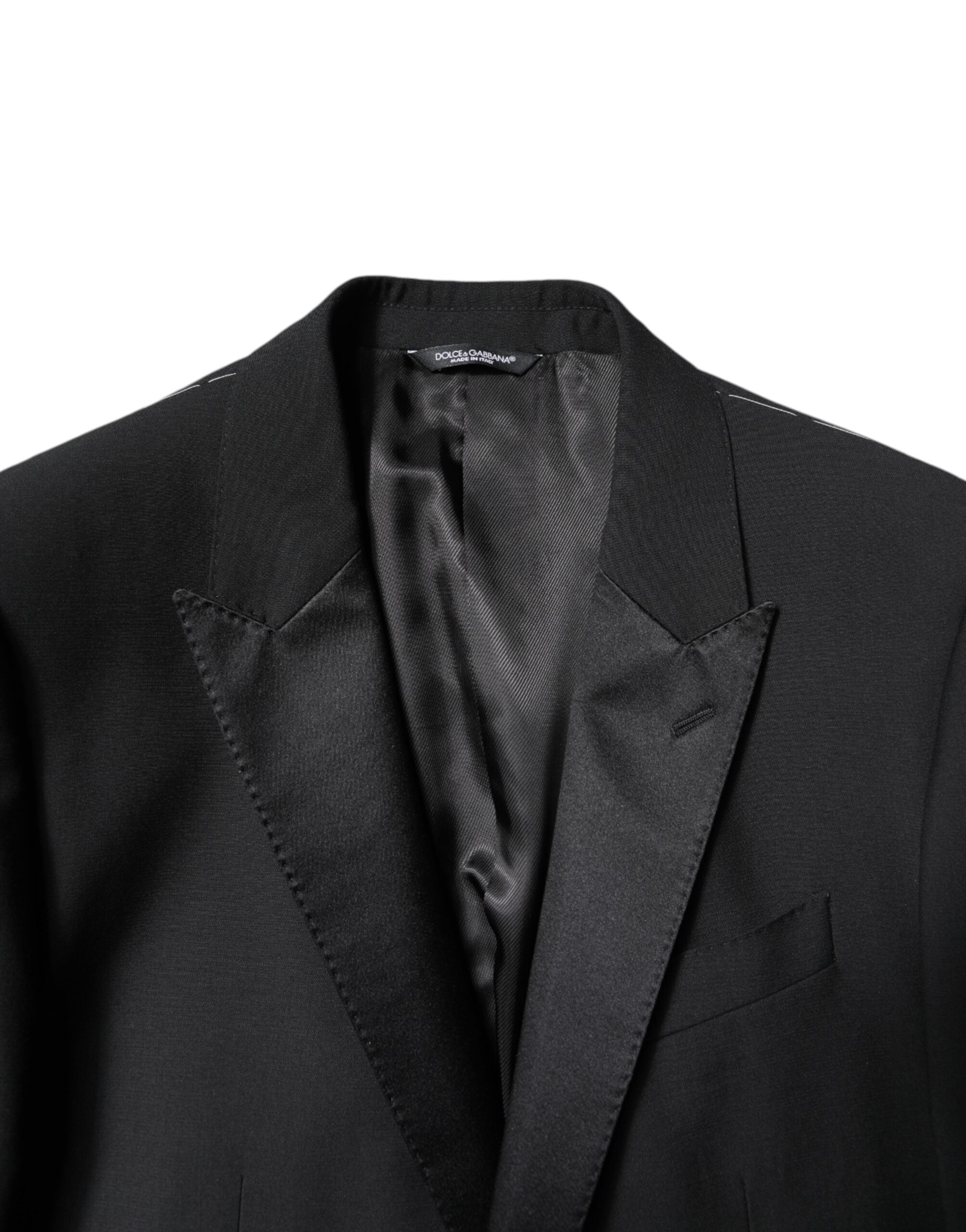 Black Wool Single Breasted 2 Piece Suit