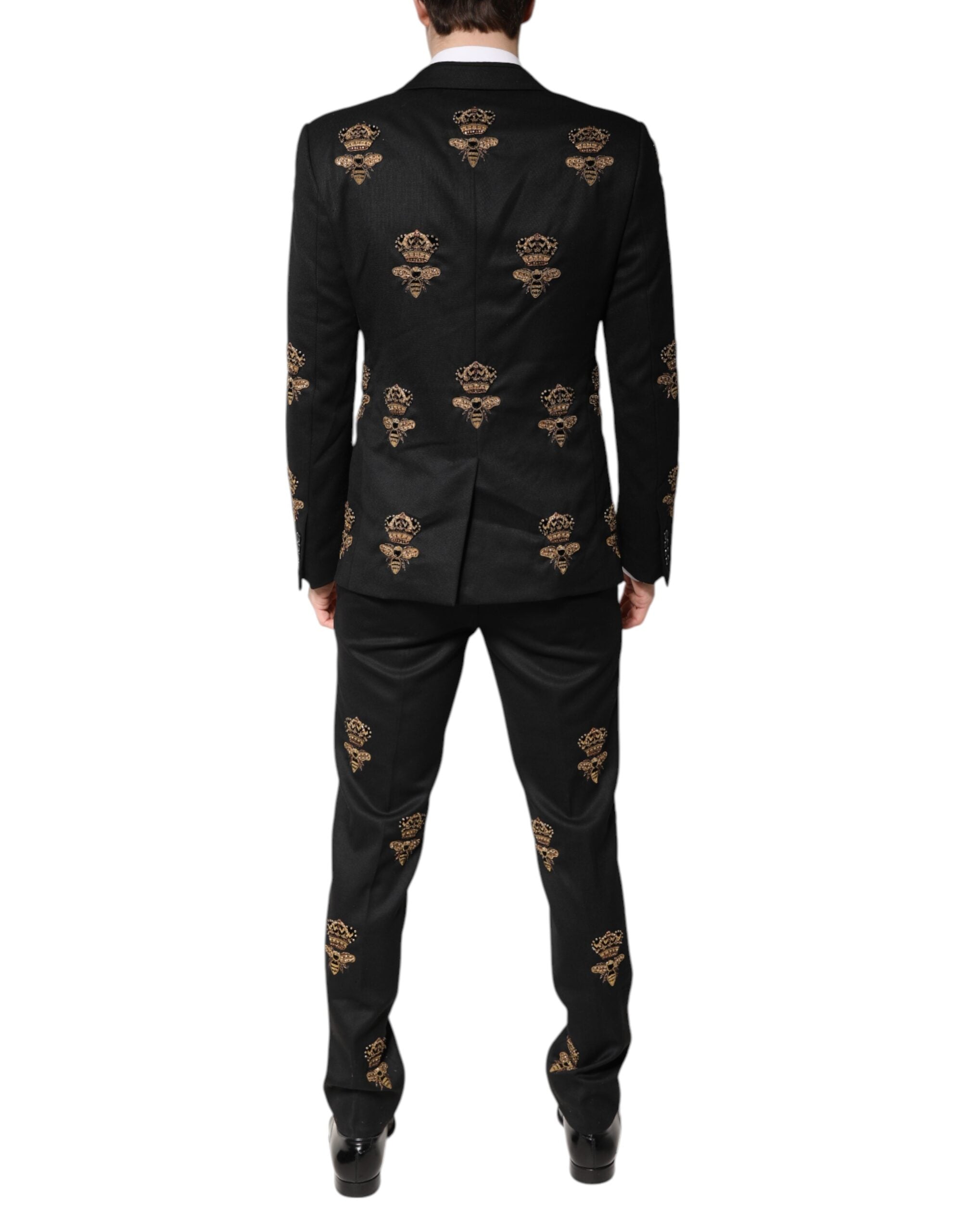 Black Bee Crown Embroidery 2 Piece Suit