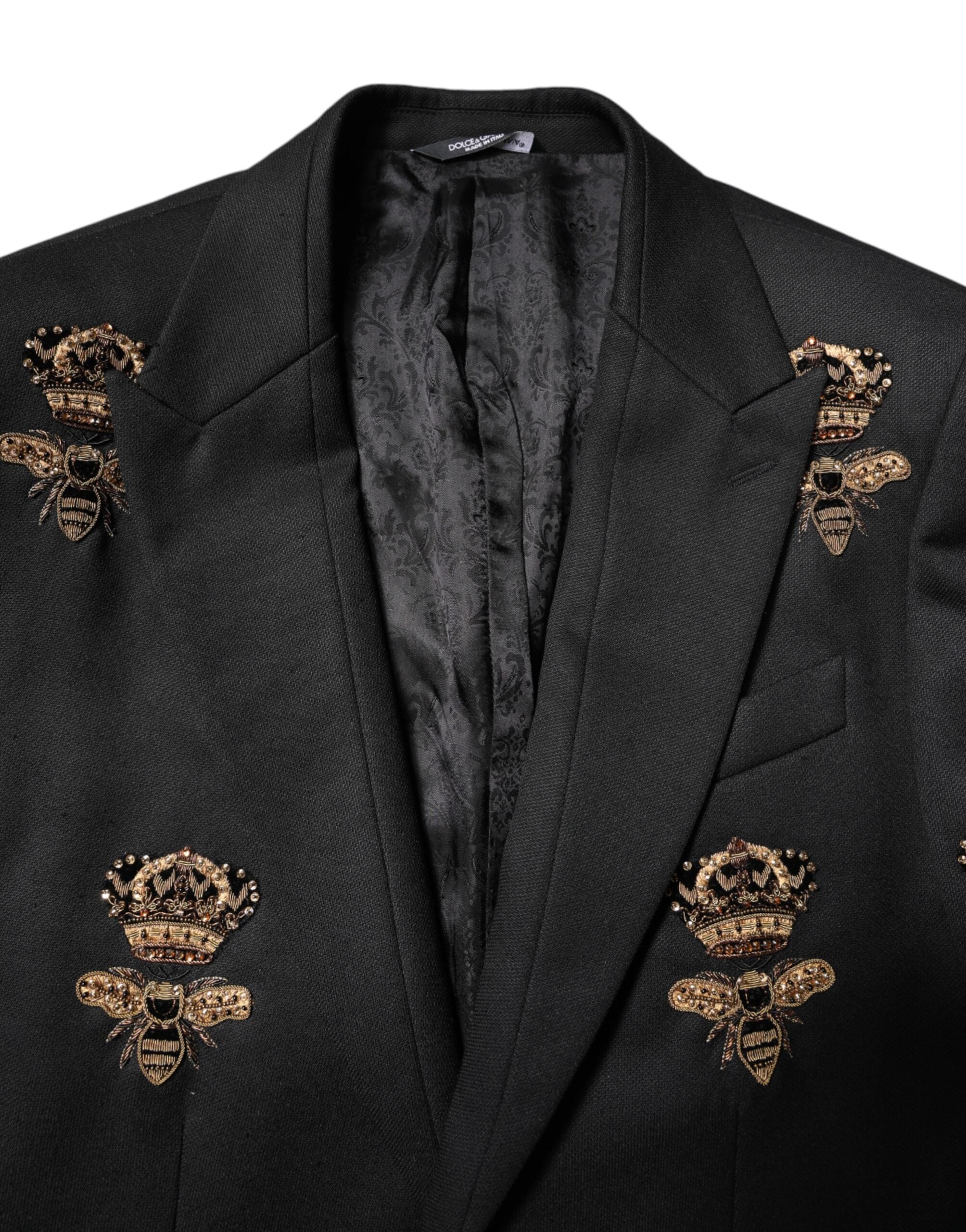 Black Bee Crown Embroidery 2 Piece Suit