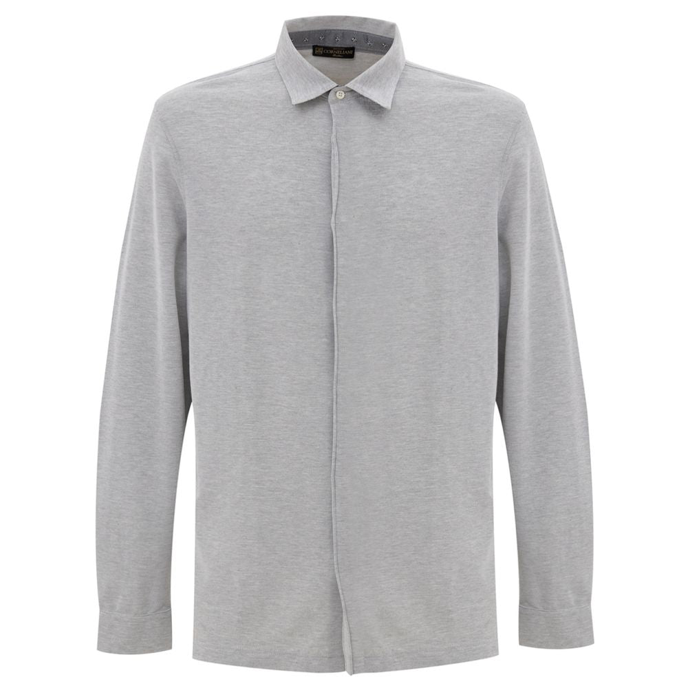 Gray Cotton Dress Shirt
