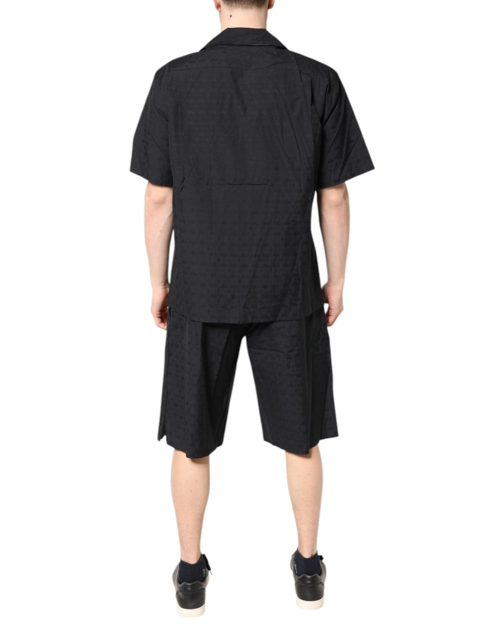 Black Cotton Men Pajama Set Sleepwear