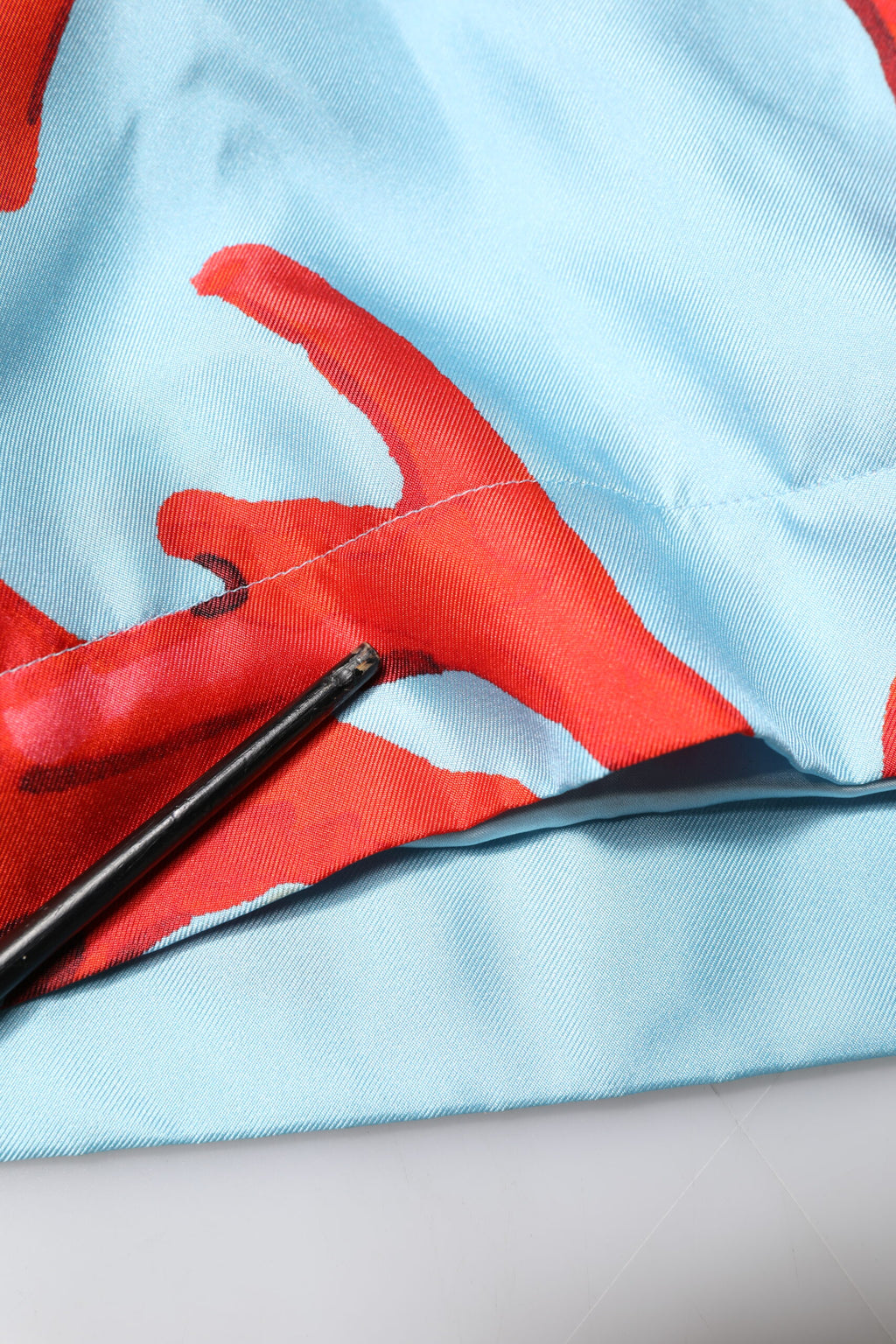 Blue Red Coral Print Wrap Robe Coat Jacket