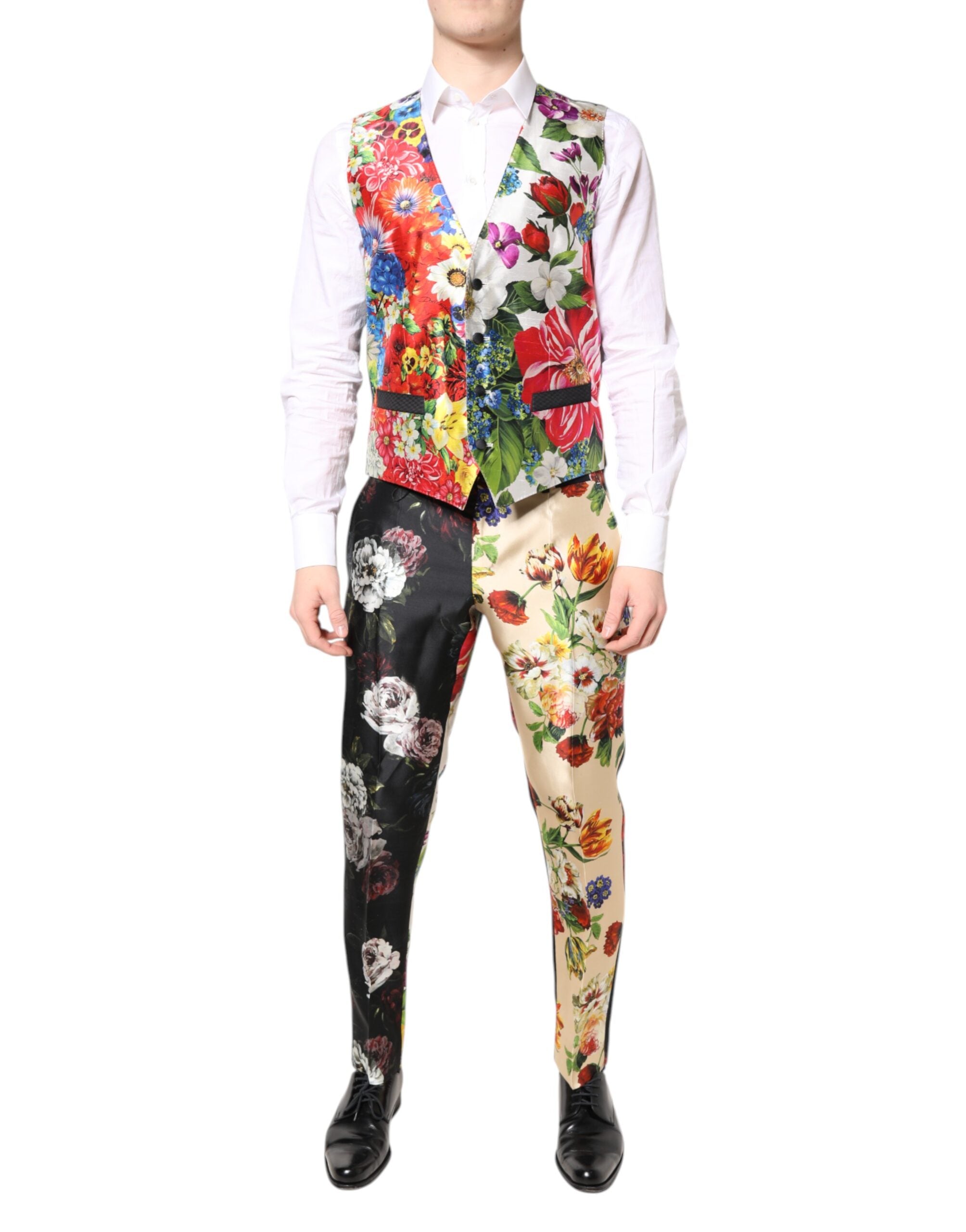 Multicolor Floral SICILIA Silk 3 Piece Suit