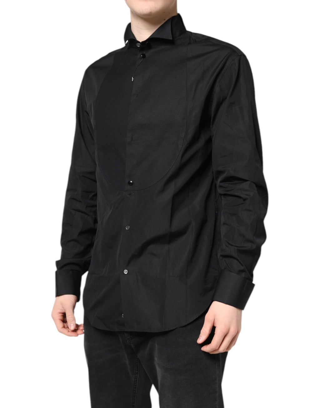 Black Cotton Long Sleeves Formal Dress Shirt