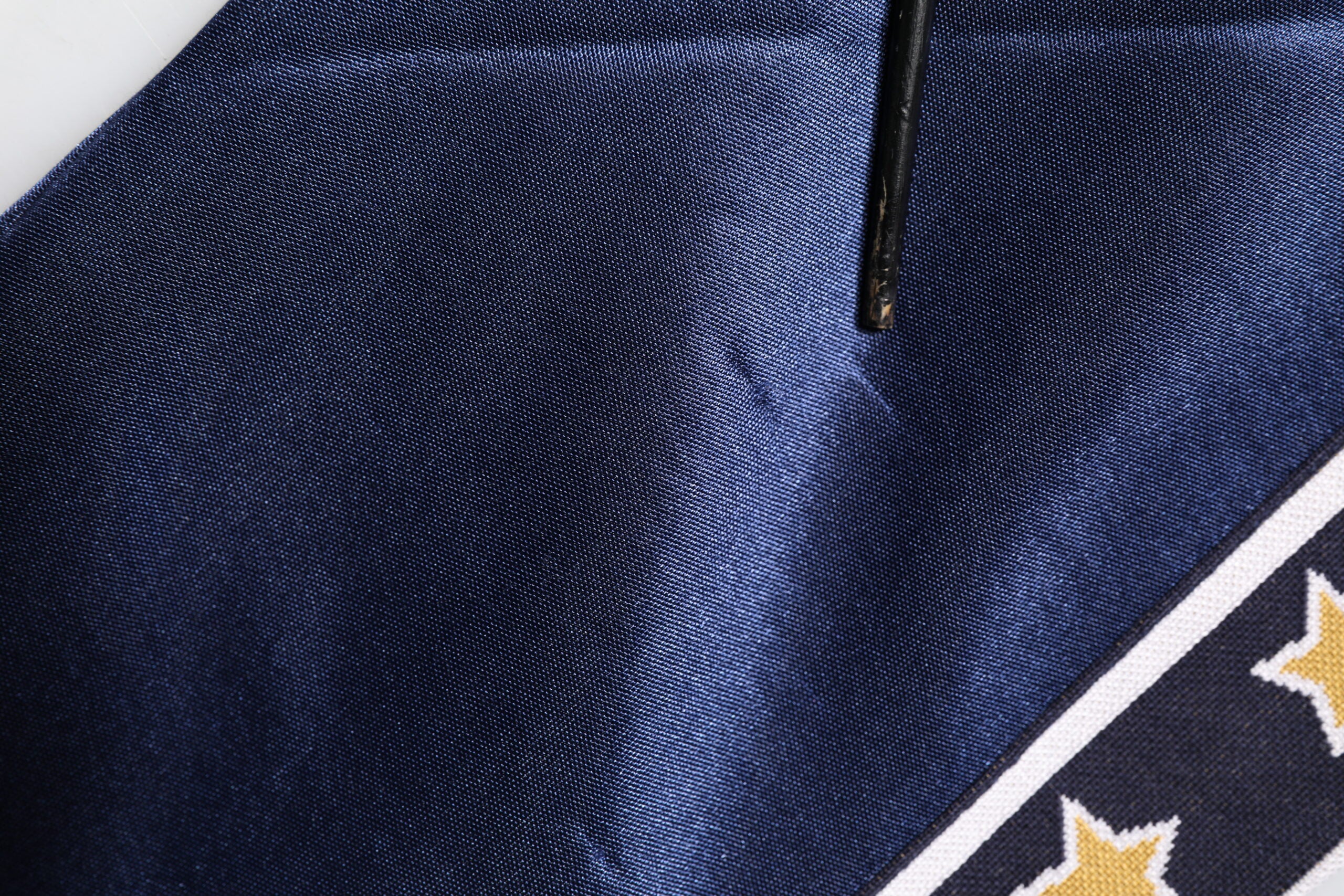 Blue Nylon Logo Patch Men Bomber Sweater