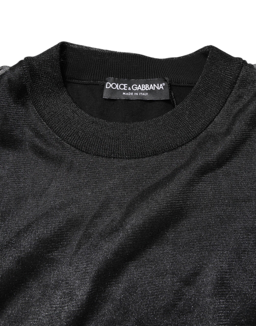 Black Logo Knitted Crewneck Pullover Sweater