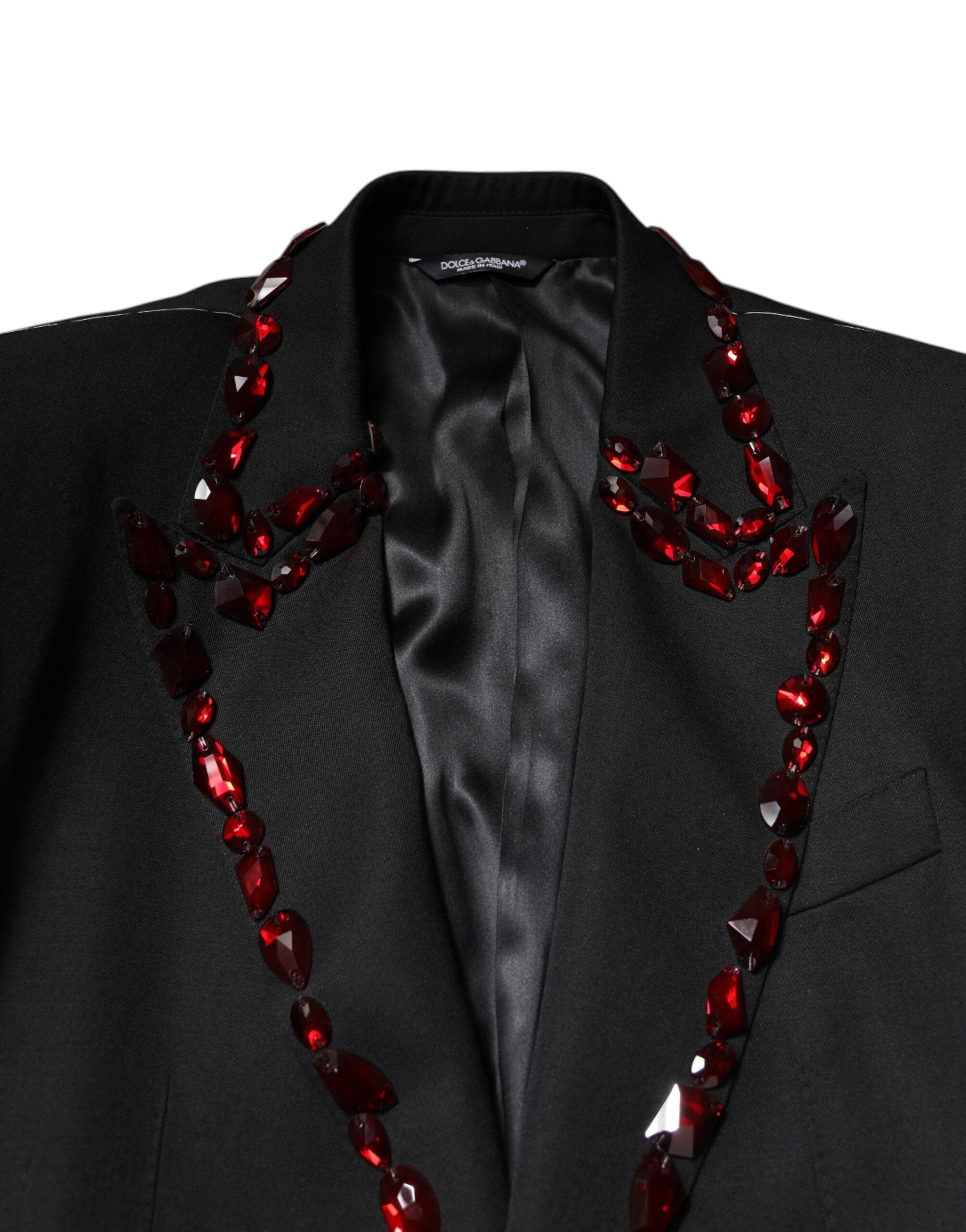 Black SICILIA CrystalEmbellished Coat Blazer