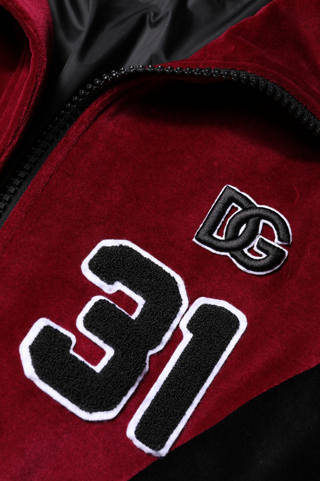 Red Black Cotton Logo FullZip Bomber Jacket