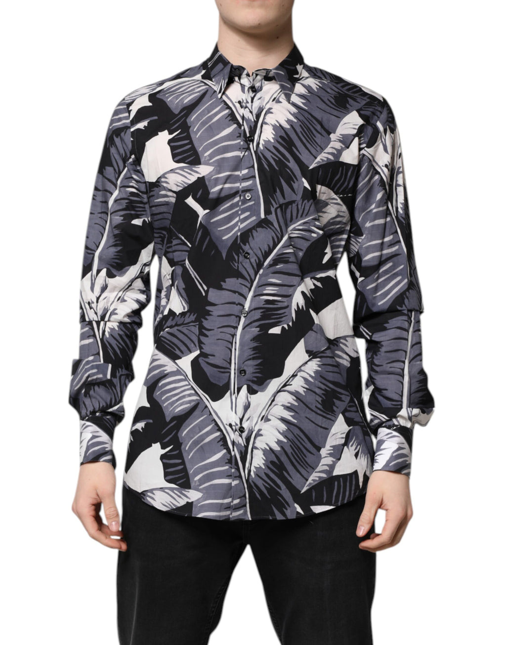 Multicolor GOLD Cotton Banana Leaf Print Shirt
