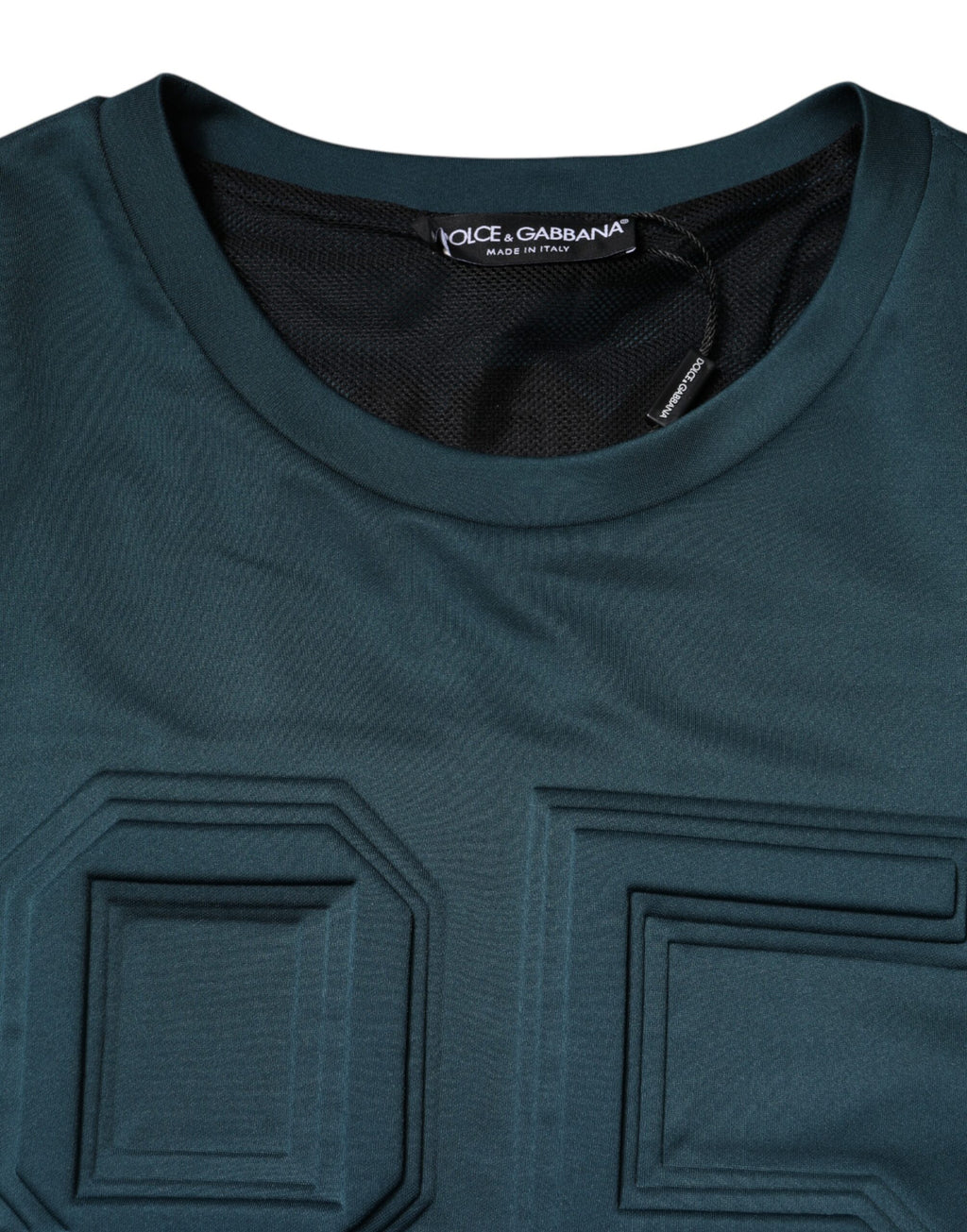 Dark Green Embossed Logo Pullover Sweater