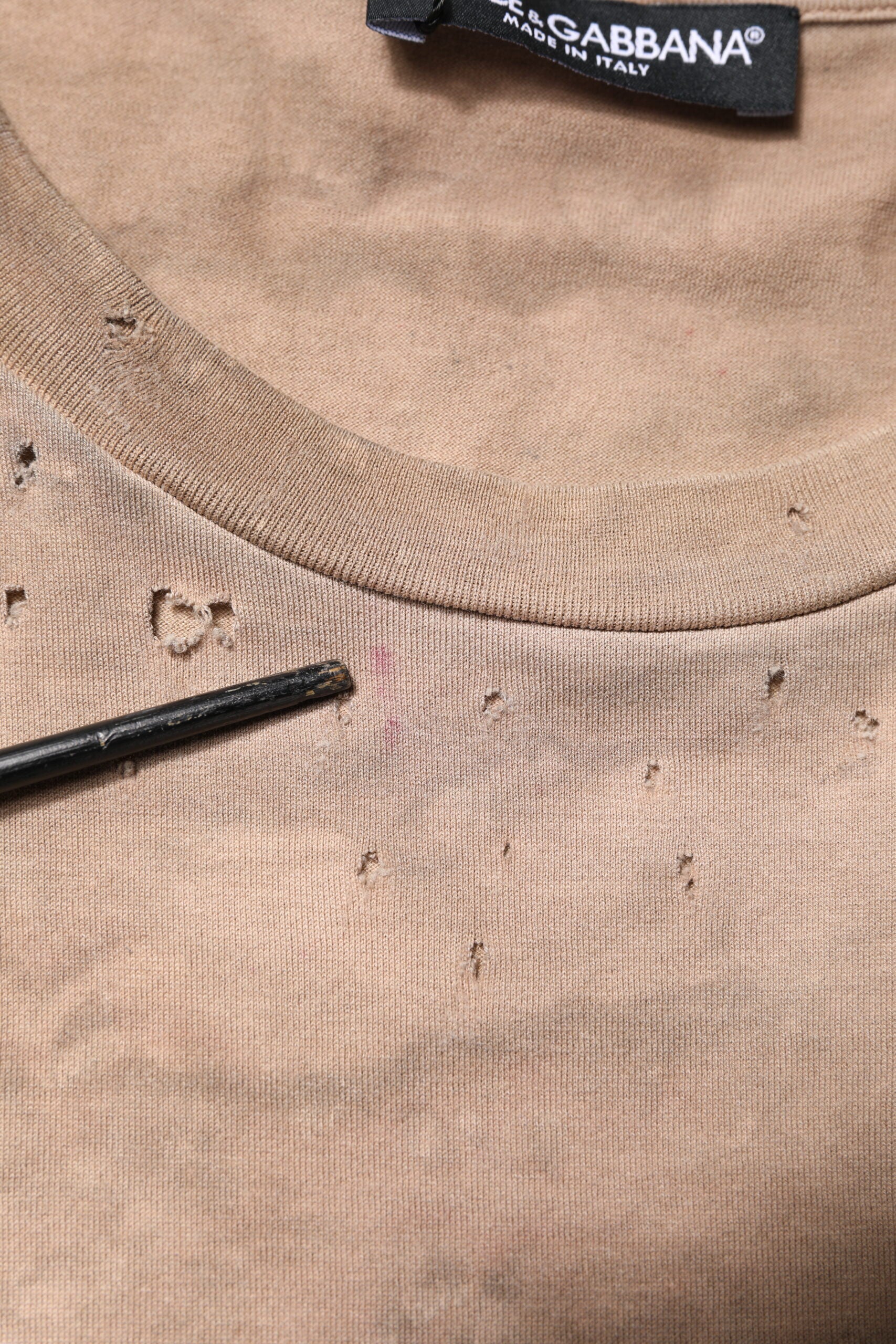 Beige Tie Dye Logo Print Cropped T-shirt