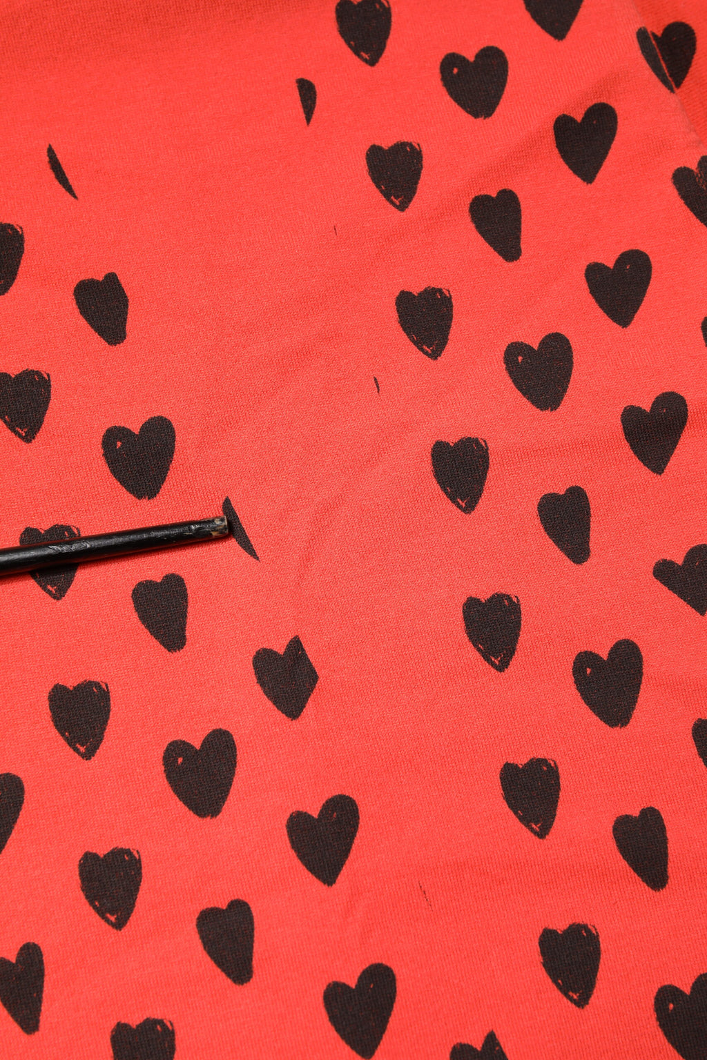 Red Cotton Sleeveless DG Heart Logo T-shirt