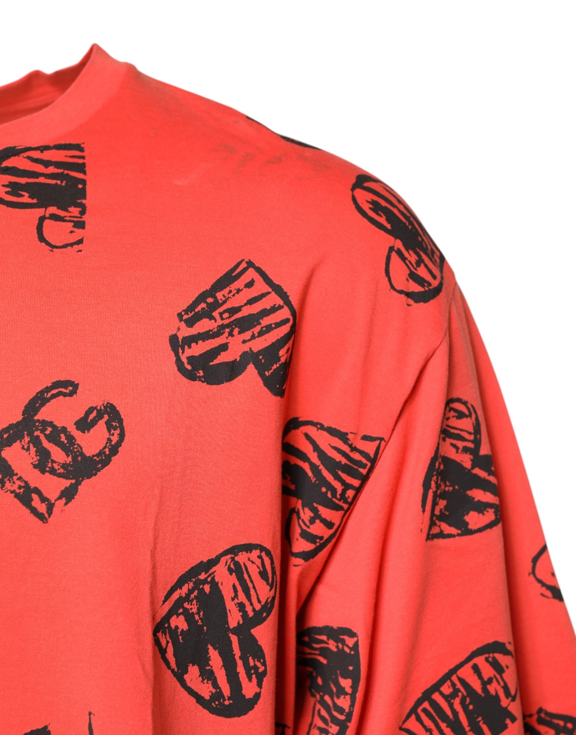 Red Cotton Short Sleeve DG Heart Logo T-shirt