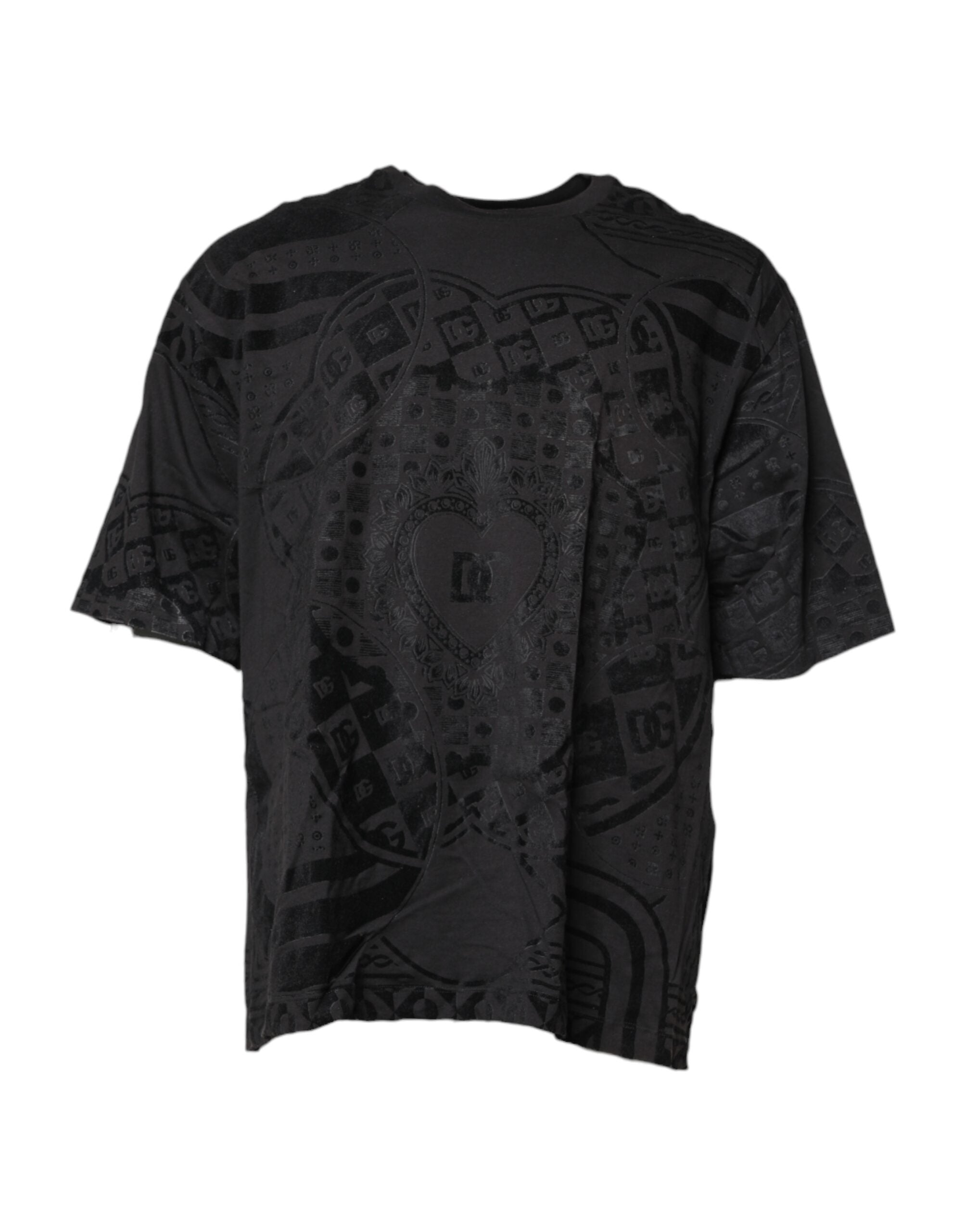 Black Cotton Bandana Logo Crew Neck T-shirt