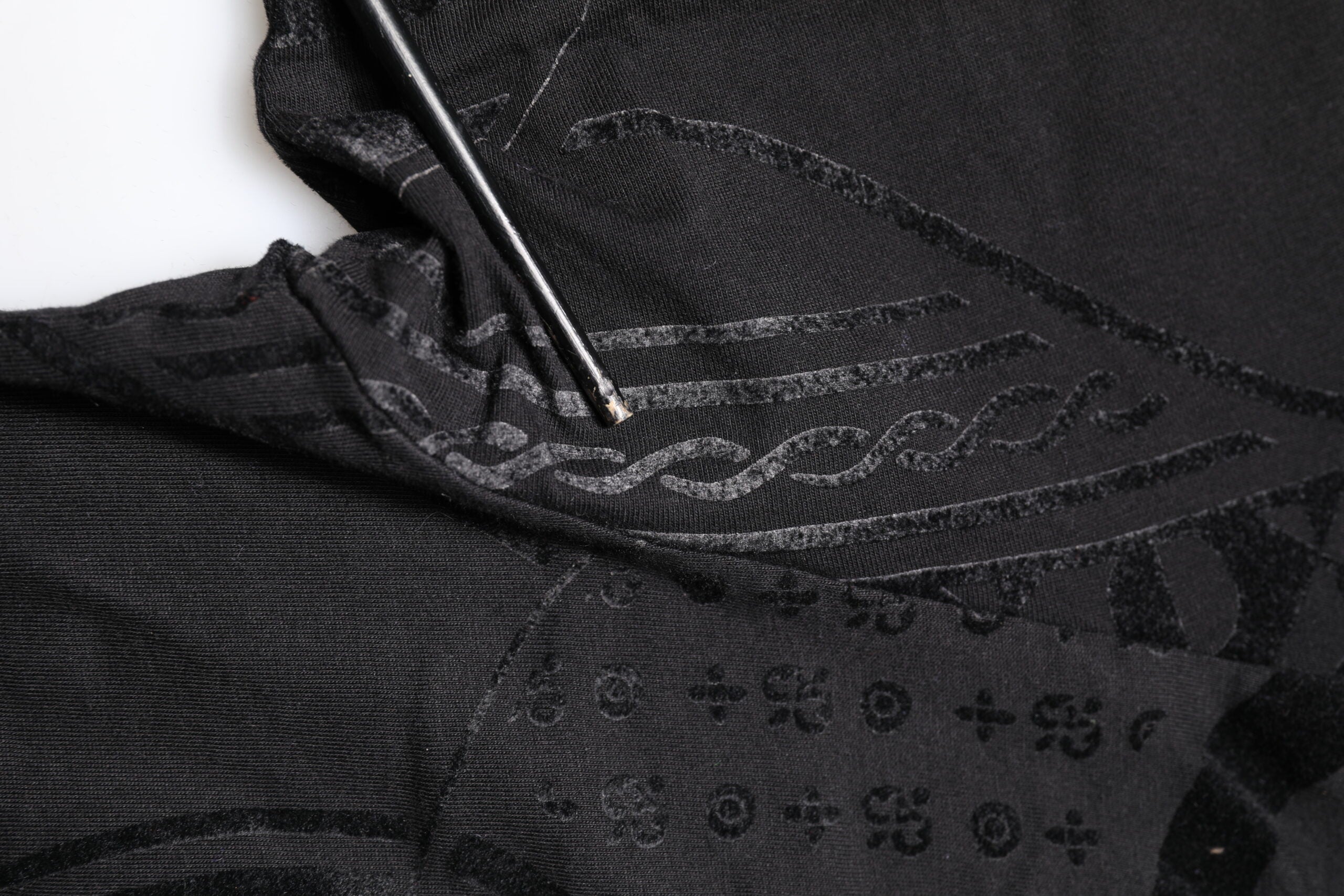 Black Cotton Bandana Logo Crew Neck T-shirt