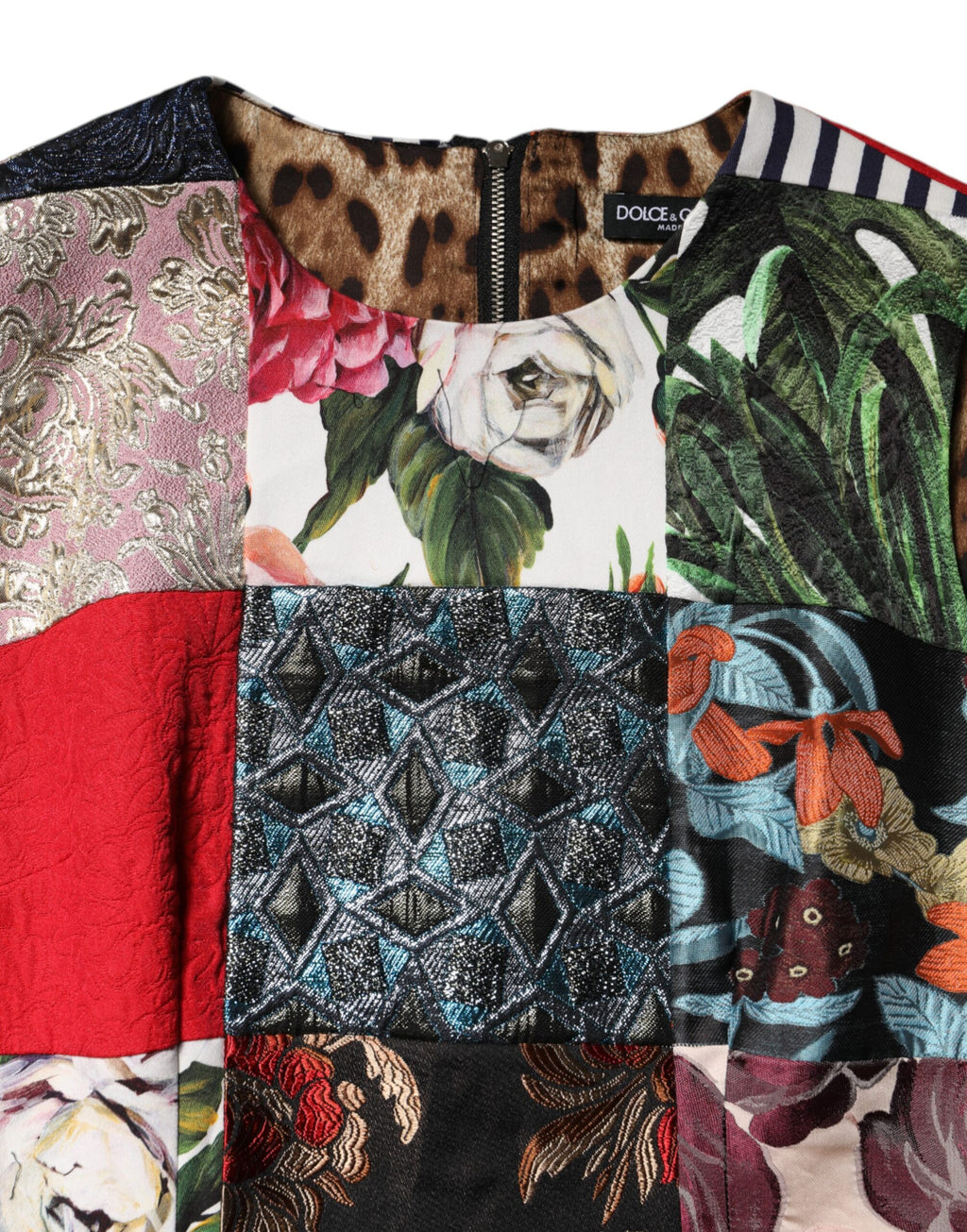 Multicolor Patchwork Sleeveless Sheath Dress