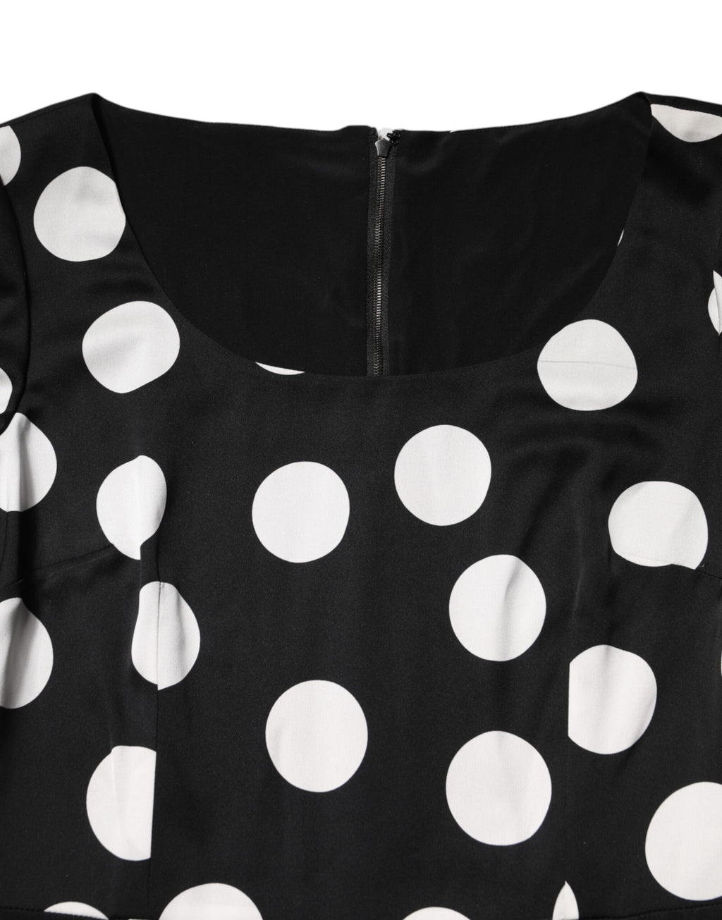 Black White Polka Dot Sheath Midi Dress