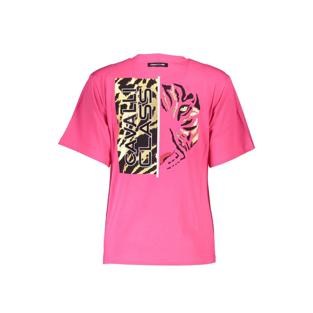 Cavalli Class Pink Cotton T-Shirt