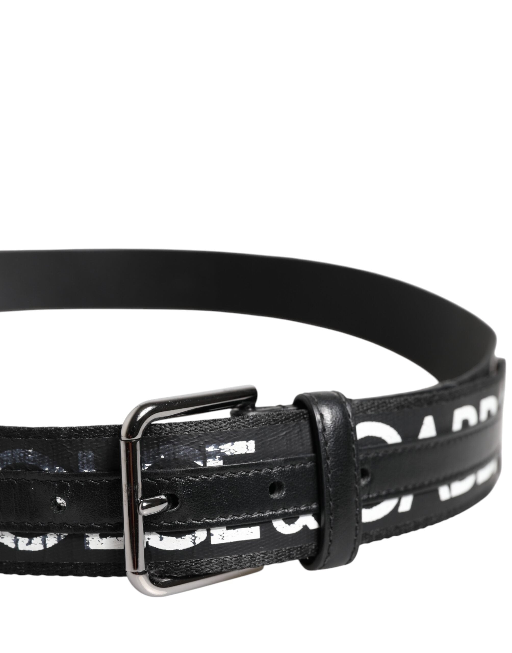 Black White DG Logo Brass Metal Buckle Belt