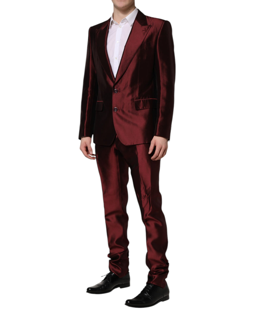 Bordeaux Silk 2 Piece Single Breasted Suit