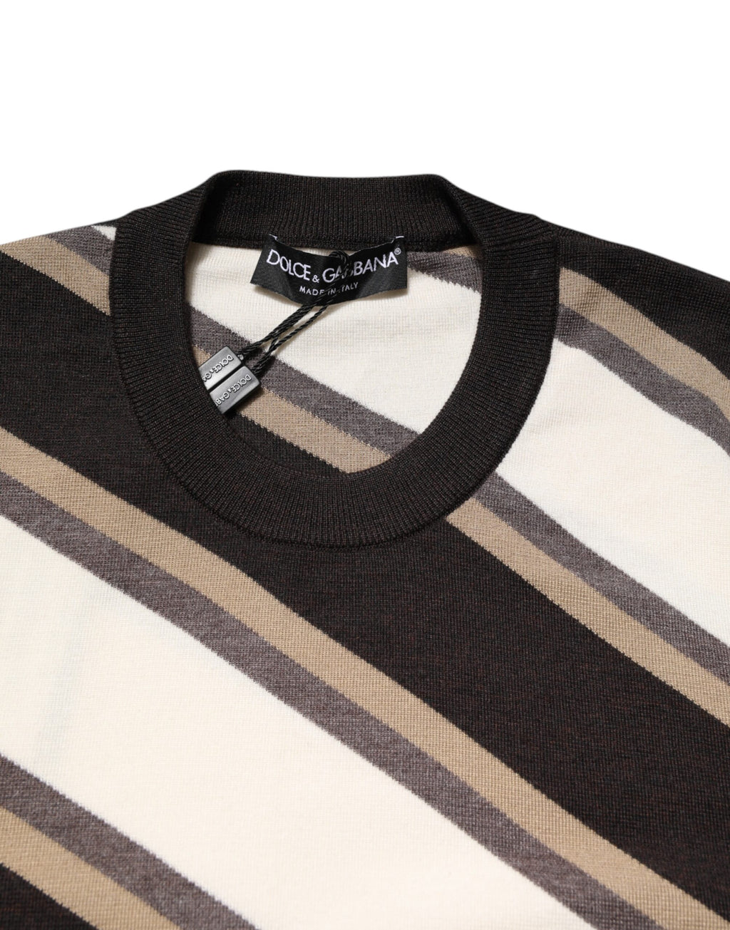 Multicolor Stripes Crew Neck Pullover Sweater