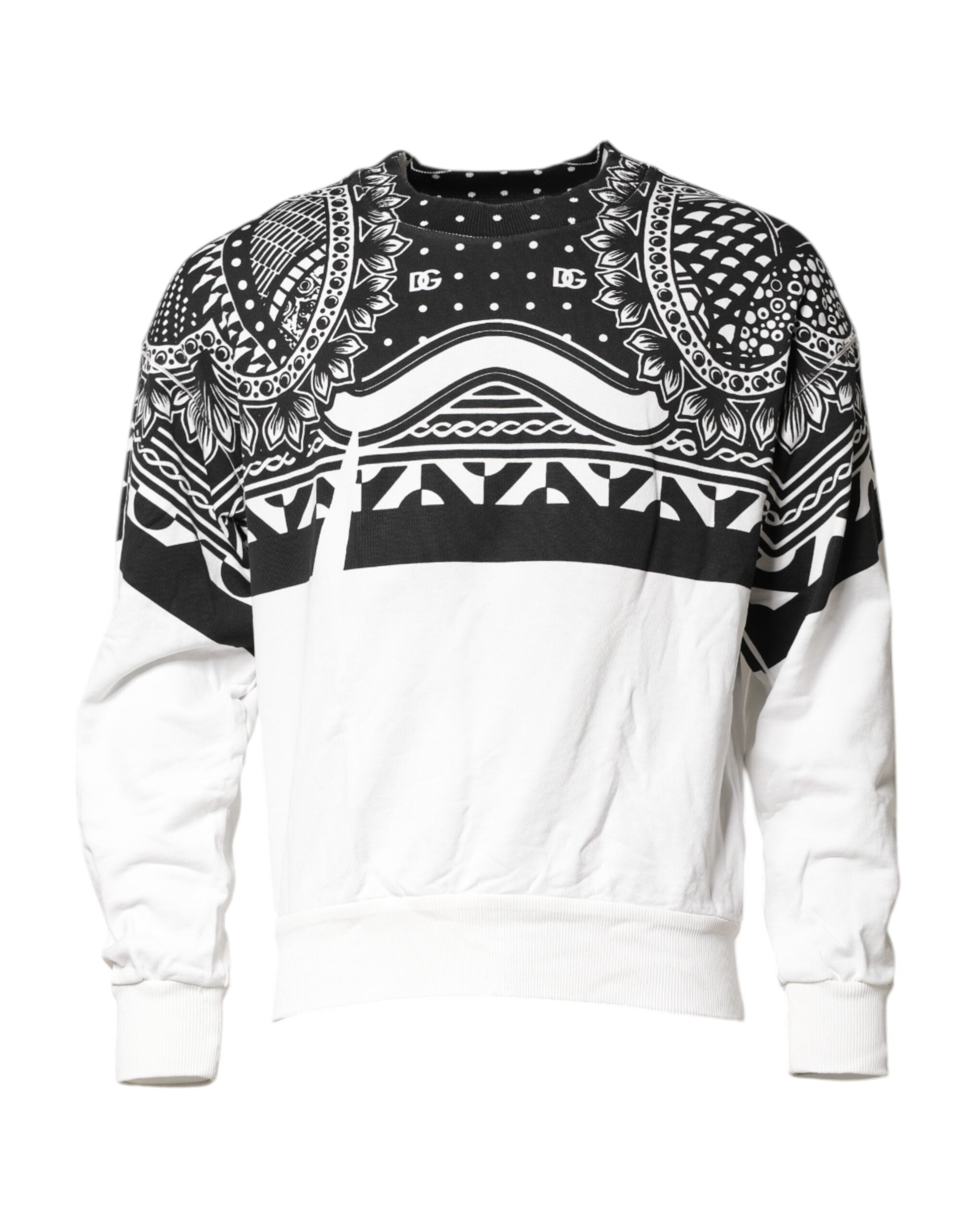 Black White Bandana Cotton Men Sweatshirt Sweater