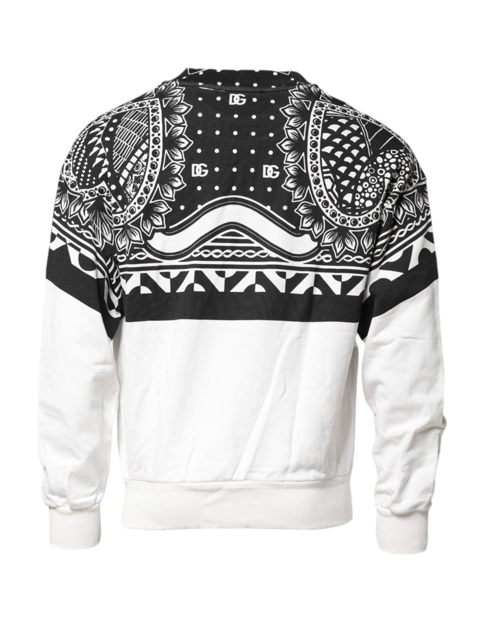 Black White Bandana Cotton Men Sweatshirt Sweater