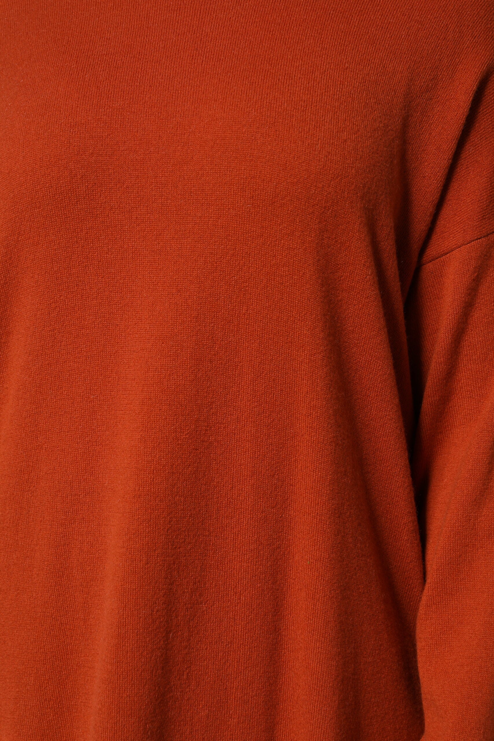 Dark Orange Long Sleeves Turtleneck Sweater