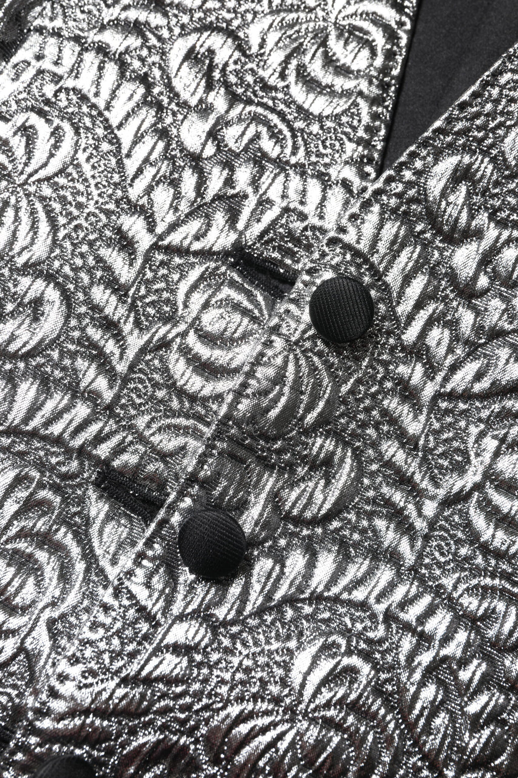 Silver Floral Jacquard Sleeveless Vest Top