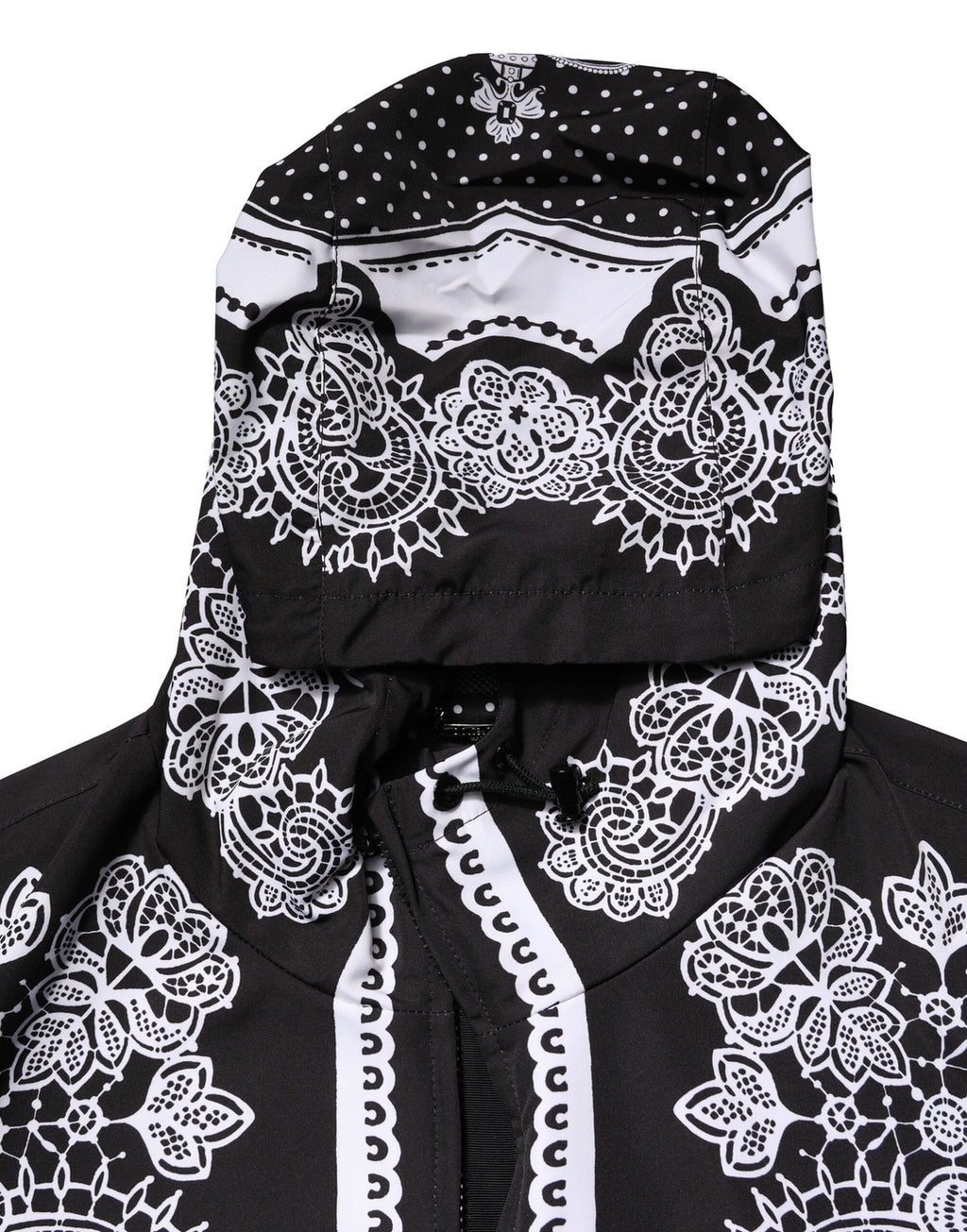 Black Bandana Print Hooded Bomber Jacket