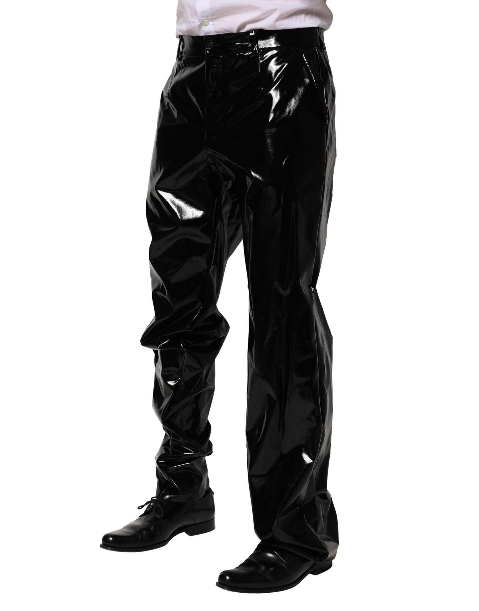 Black Nylon Straight Men Pants