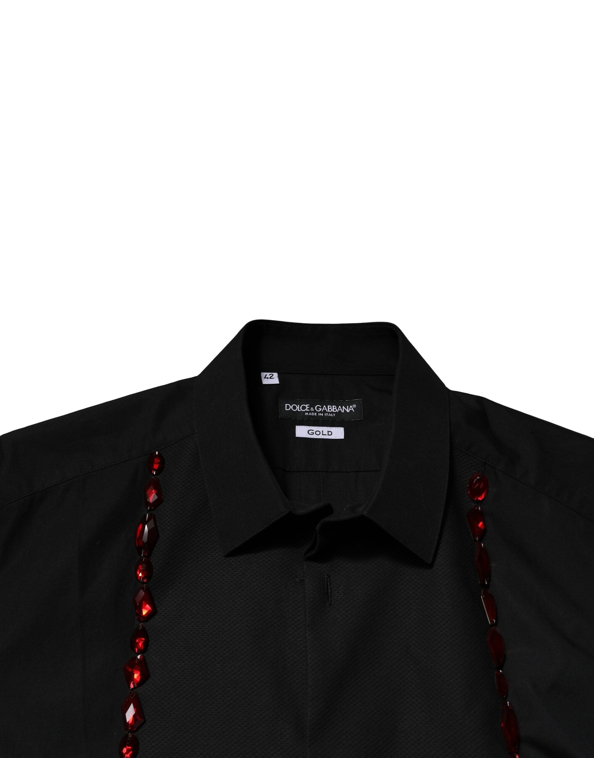 Black Crystal GOLD Formal Men Dress Shirt
