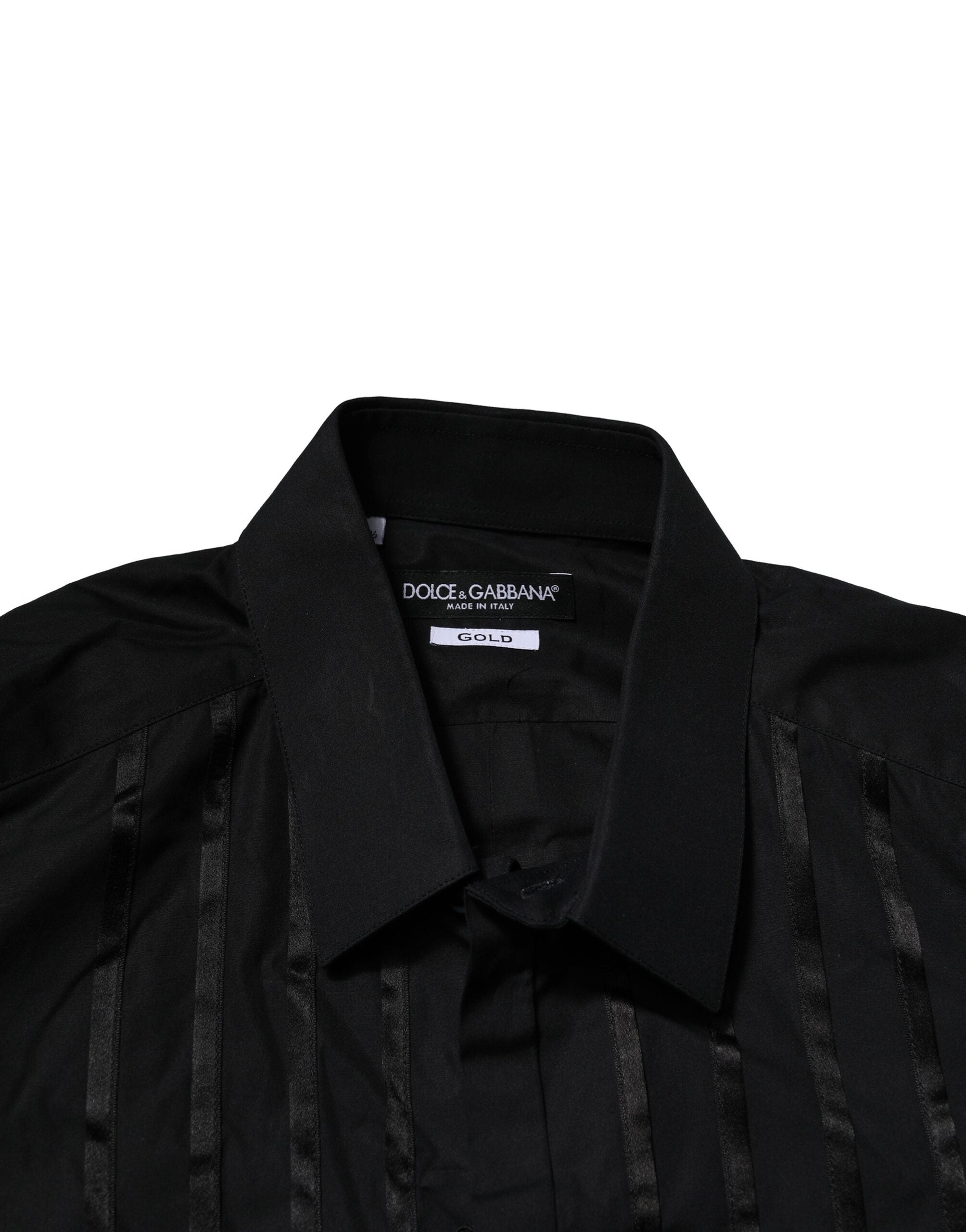 Black Cotton GOLD Mens Dress Formal Shirt