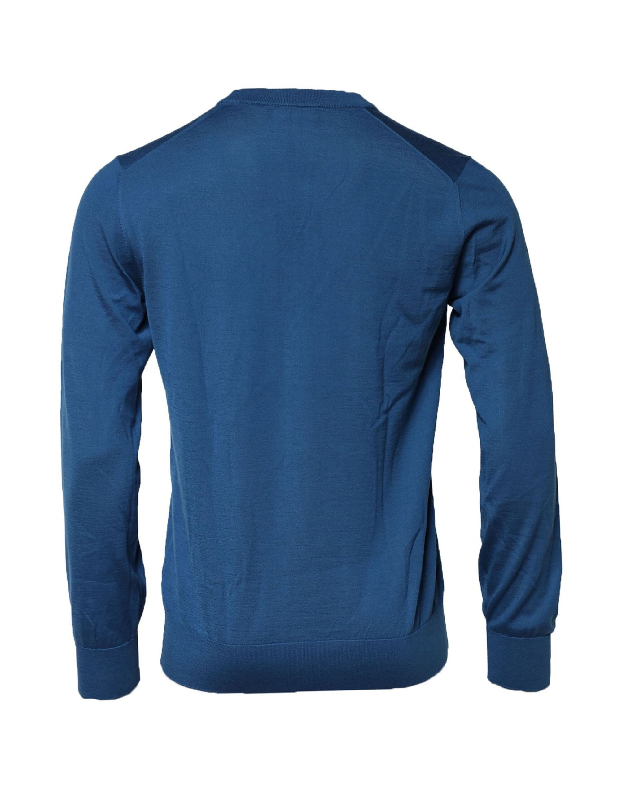 Blue Cashmere Crew Neck Sweatshirt Sweater
