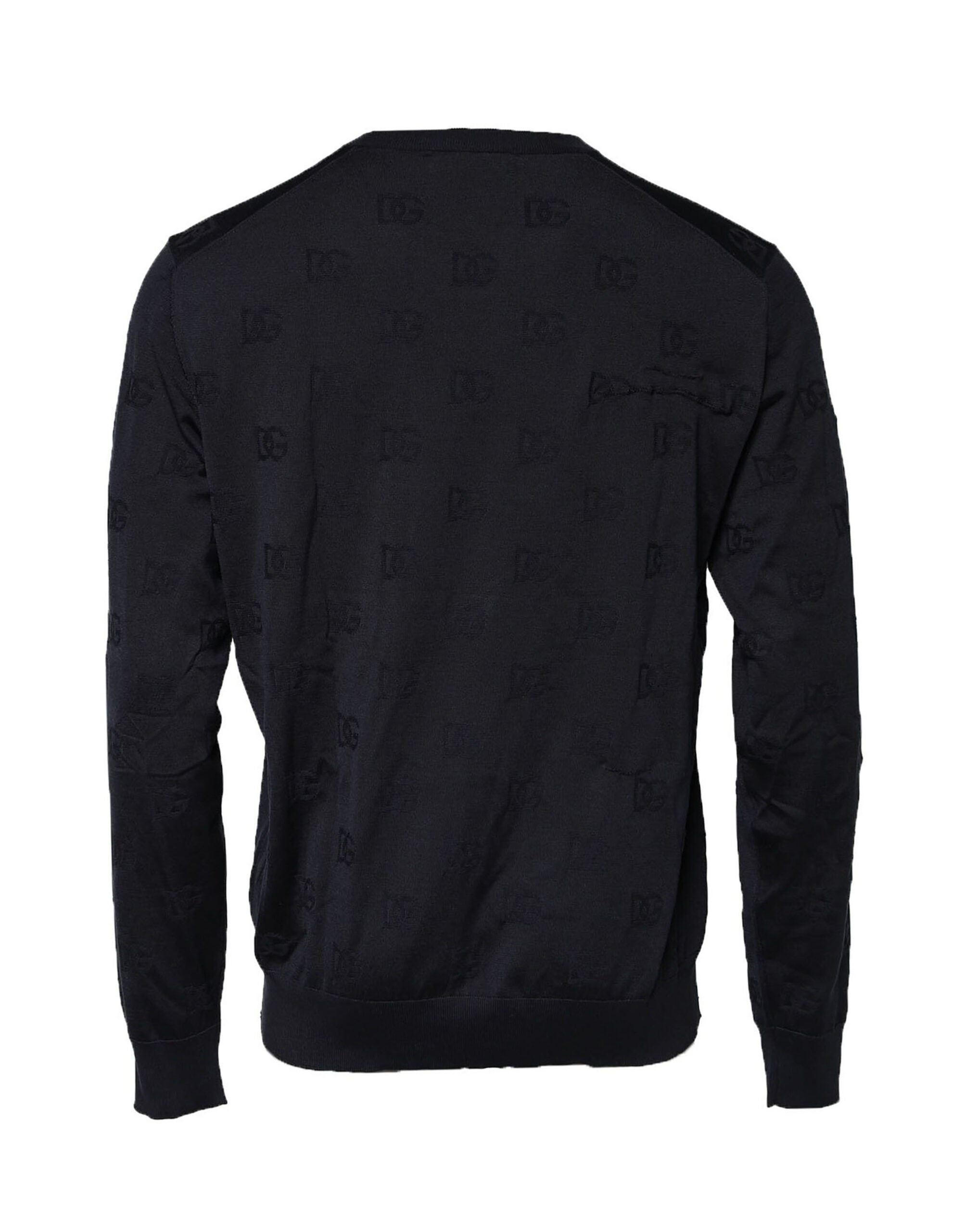 Black Silk Crew Neck Sweatshirt Sweater